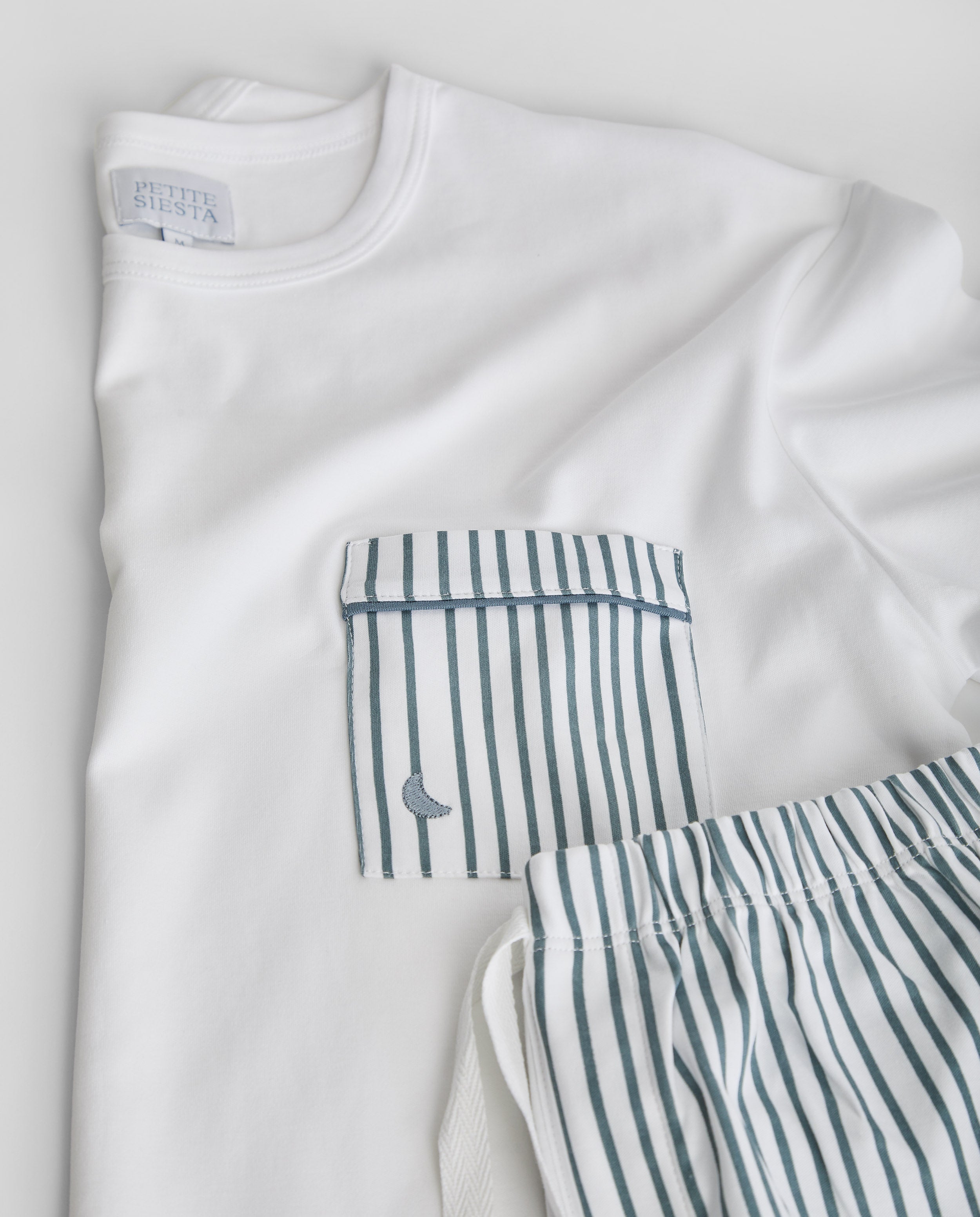 Pyjama court à rayures bleu foncé pour homme