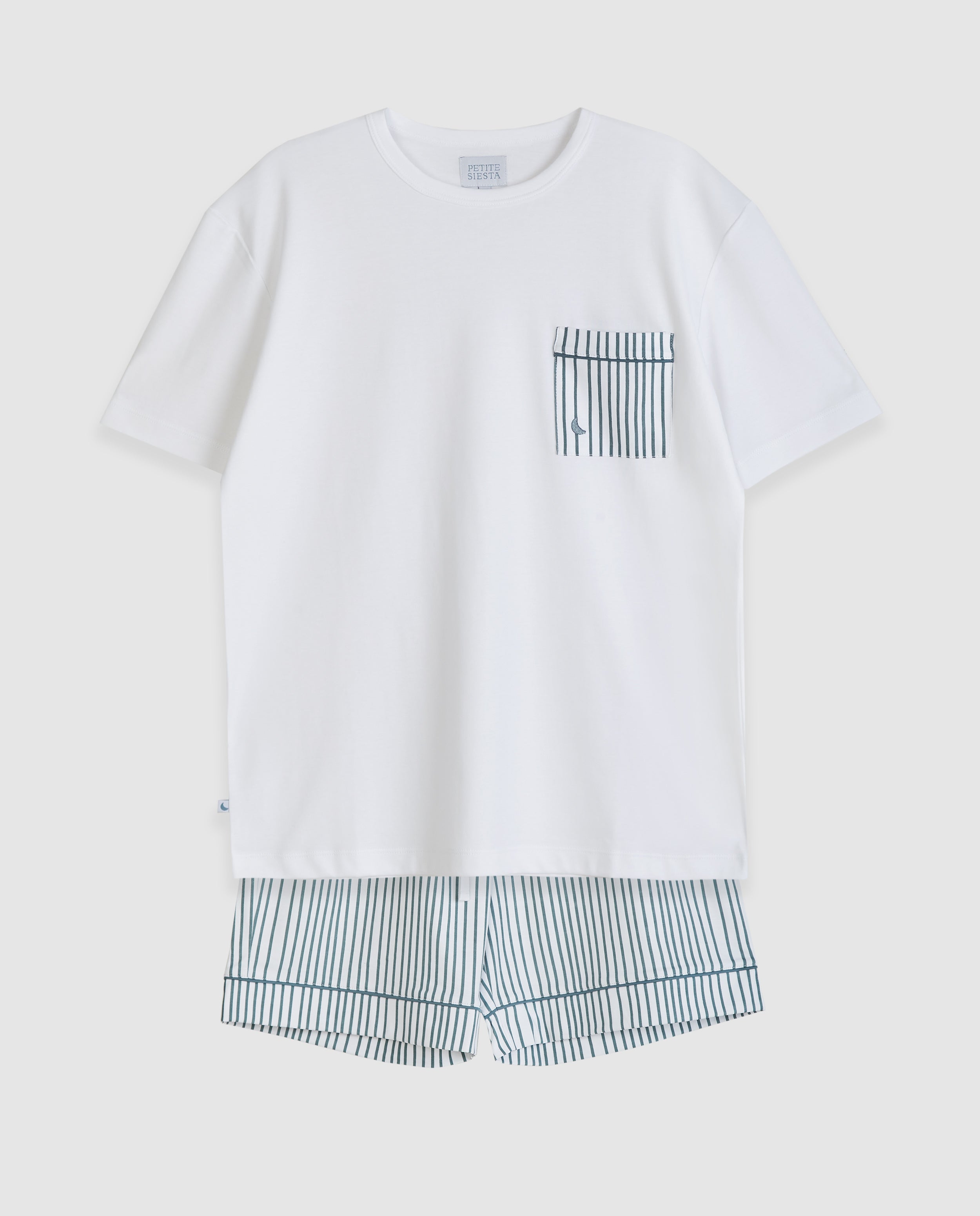 Pyjama court à rayures bleu foncé pour homme