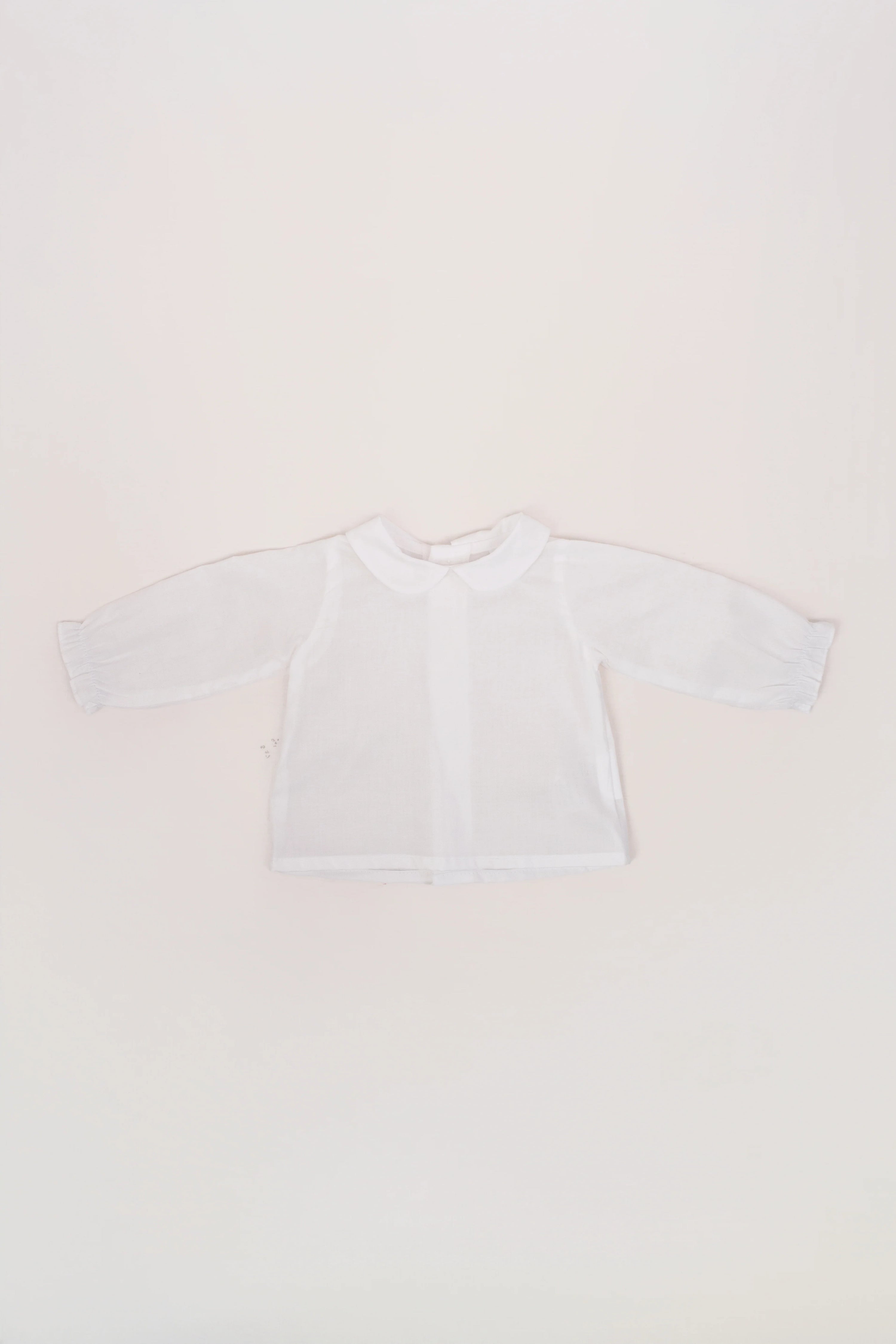 Camisa Batista Cuello Bebé sin Picotea Manga Larga