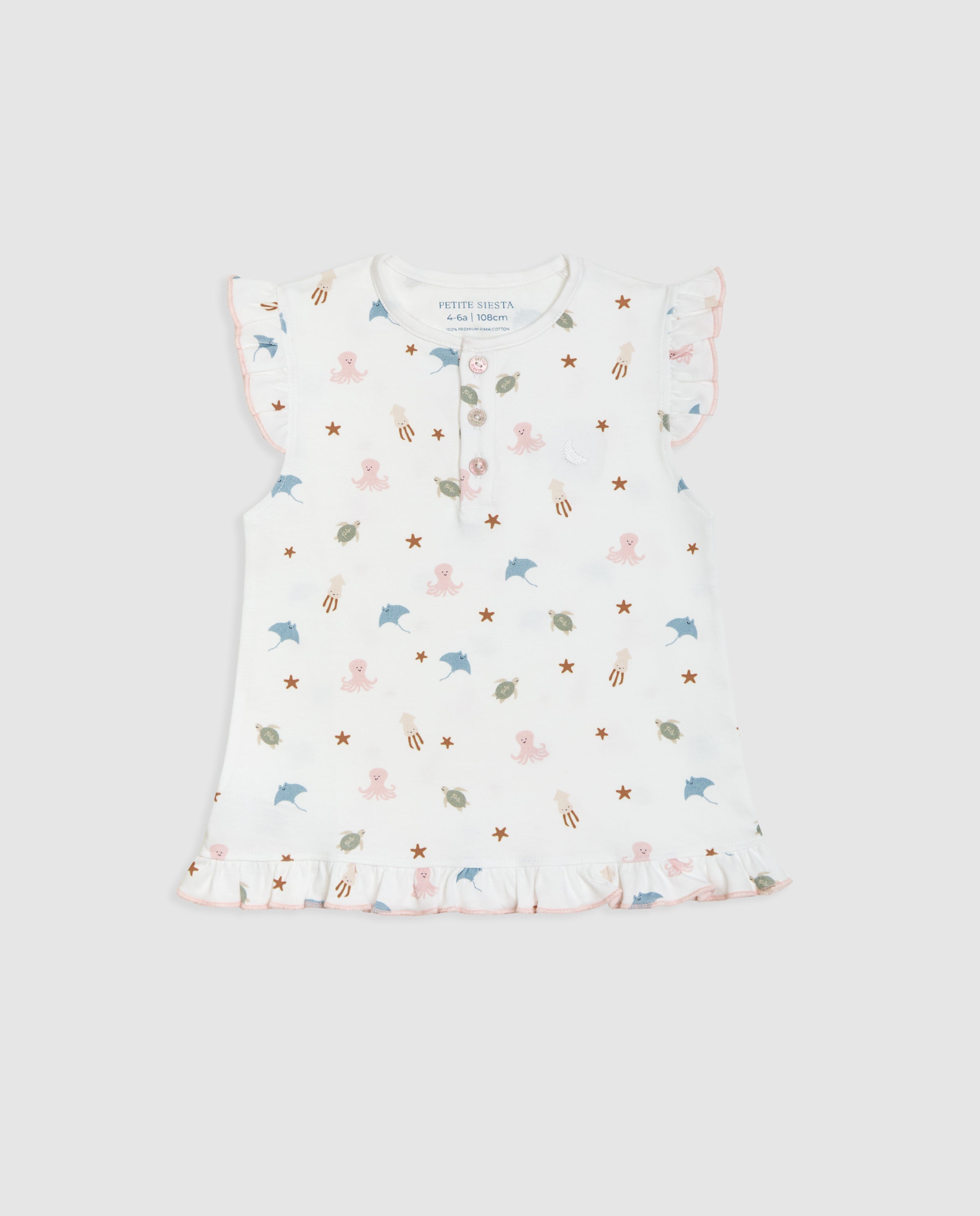Pijama Kids Volantes Ocean Corto
