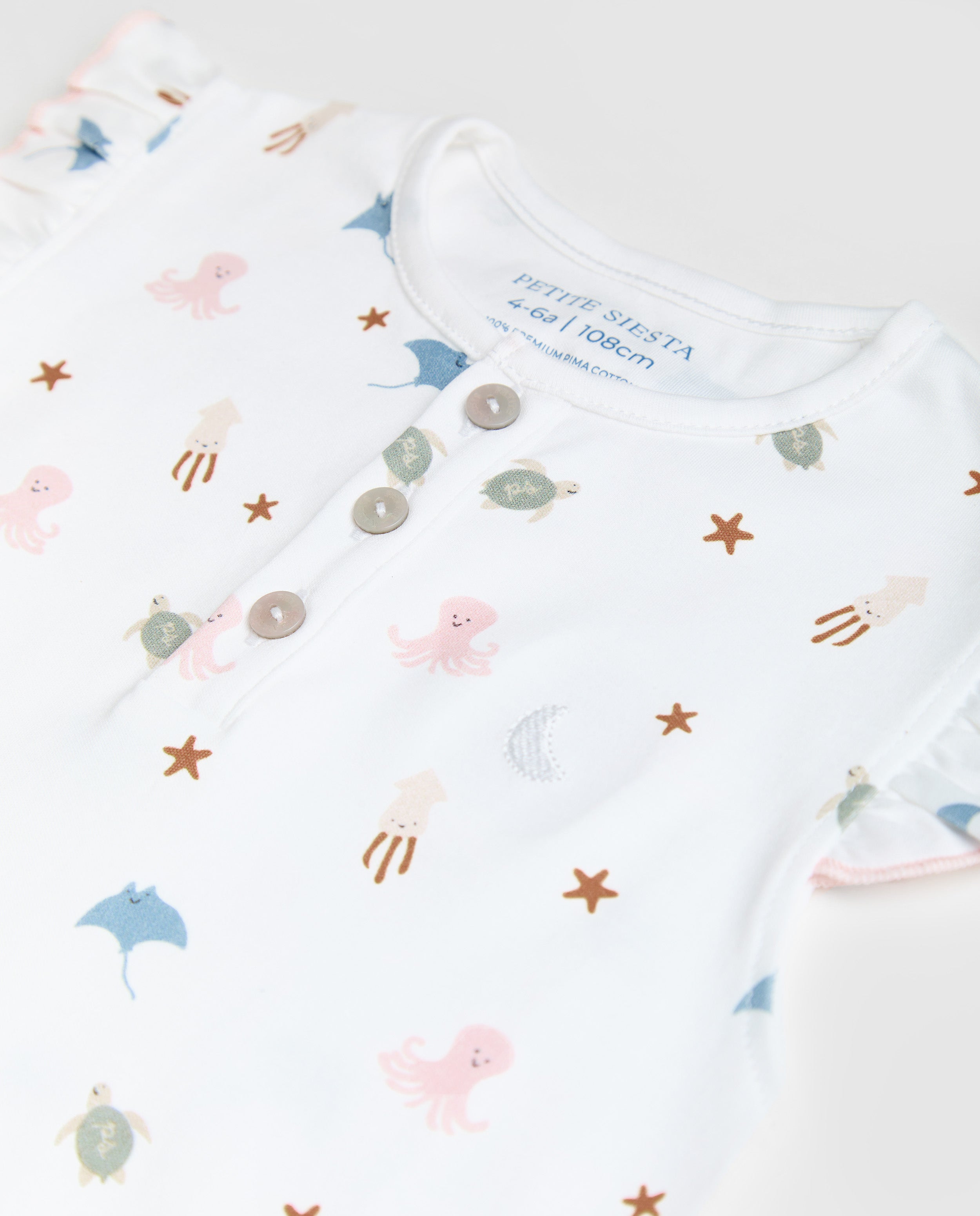 Pijama Kids Volantes Ocean Corto