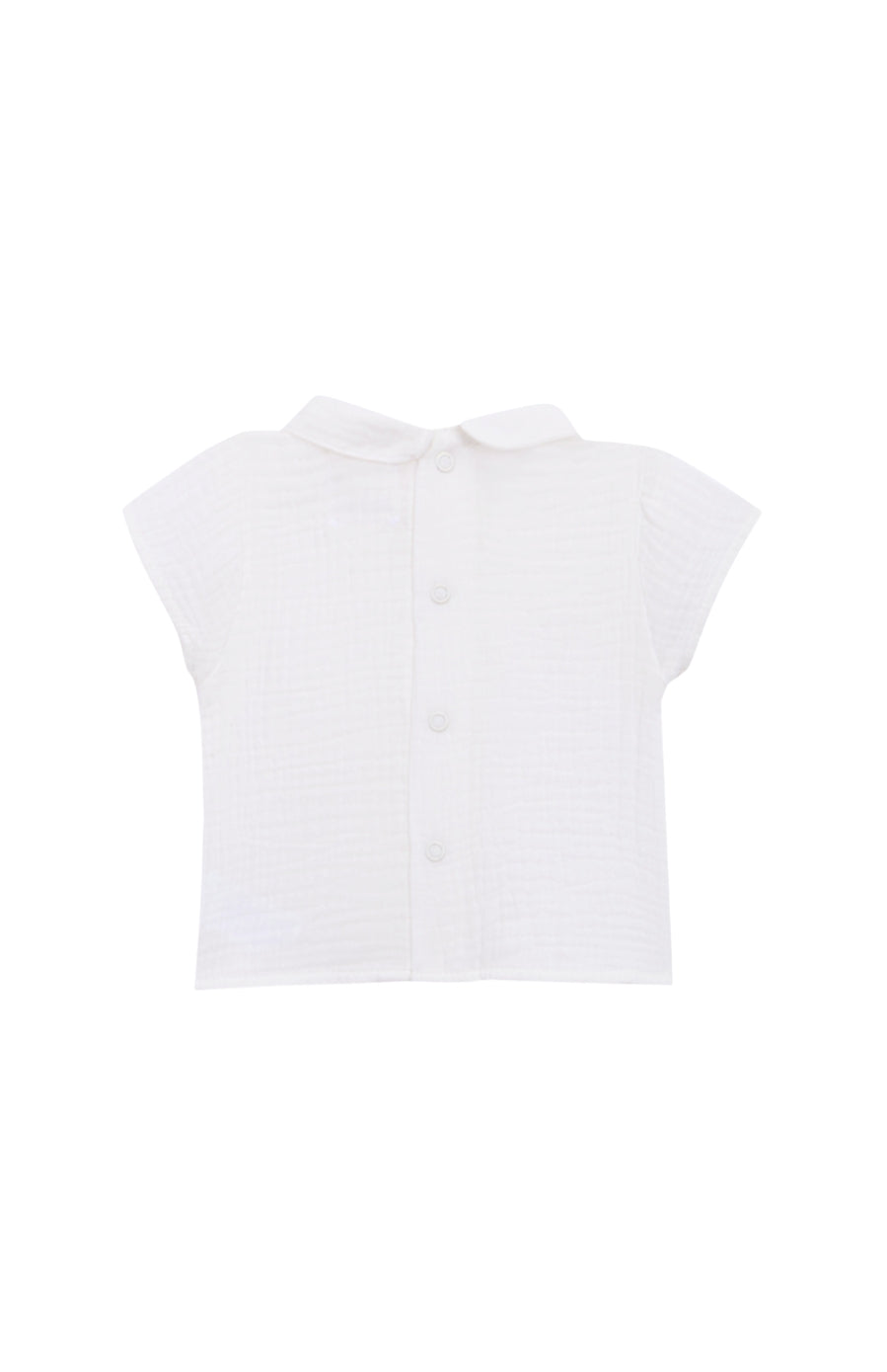 Camisa Cuello Bebe Bambula Blanca Manga Corta