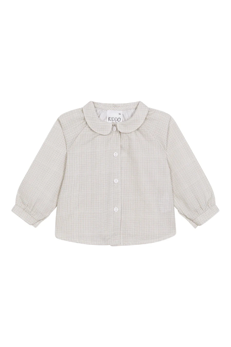 Beige Vichy Baby Collar Shirt