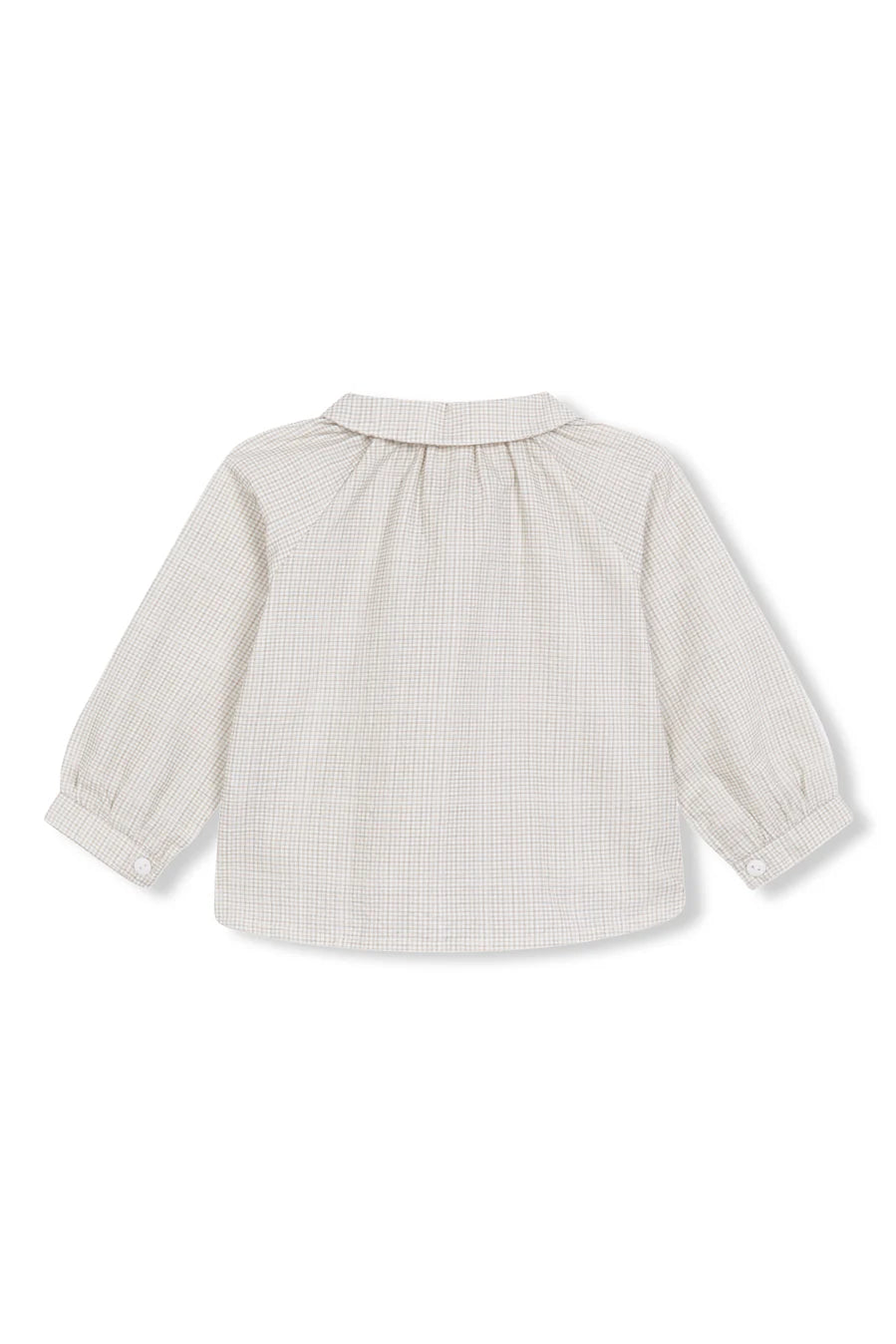 Beige Vichy Baby Collar Shirt