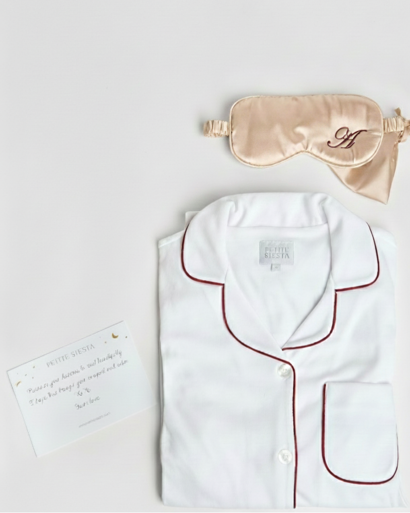 Sleep Tight Blanco/Burgundy