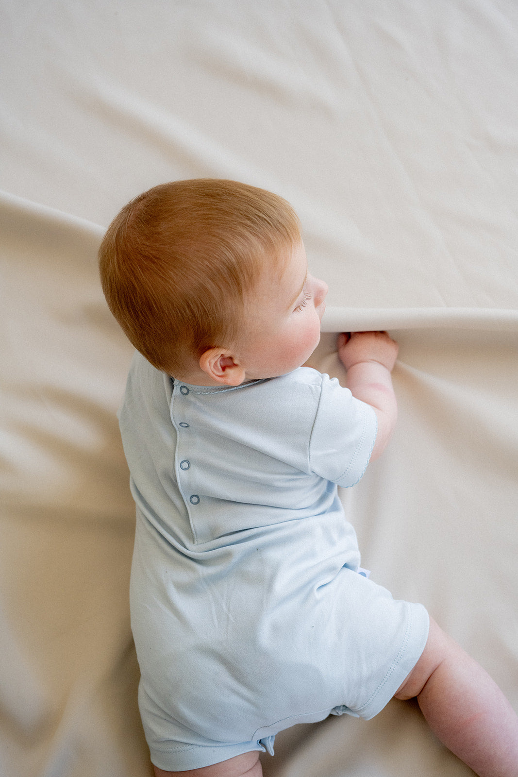 Short Blue Smock Baby Pajamas