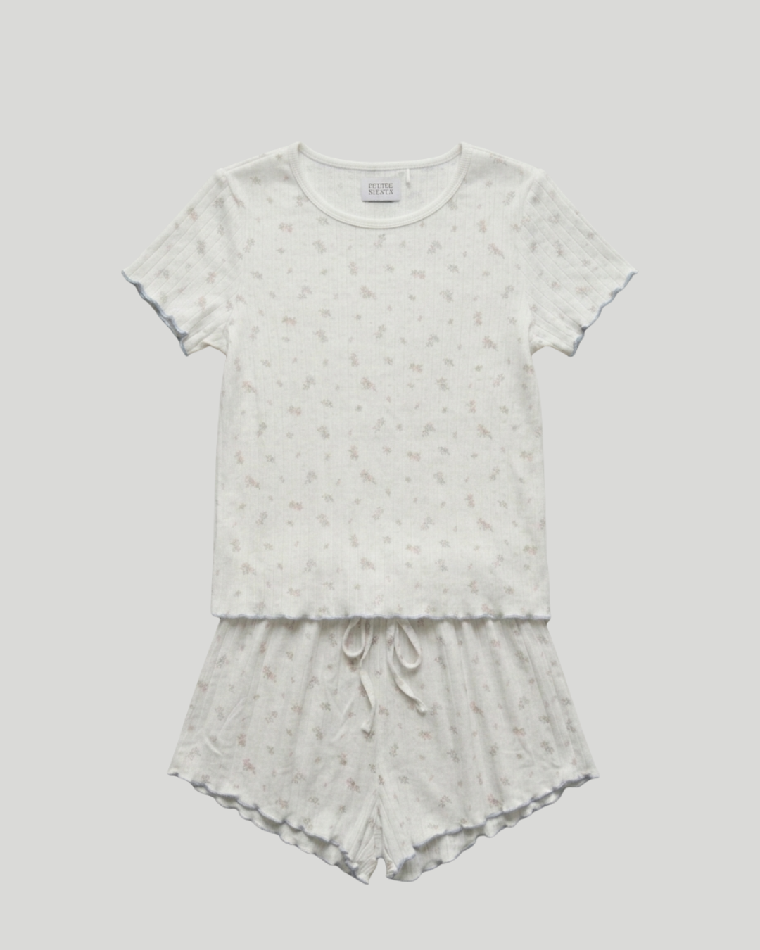 Pijama Niña Pointelle Flores Corto