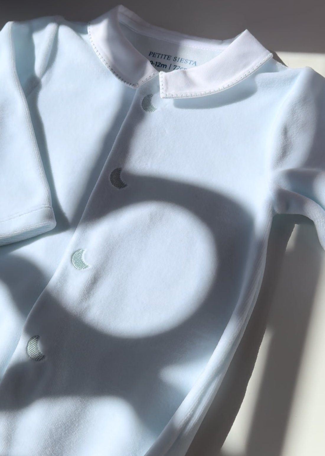 Blue Velour Baby Pajamas