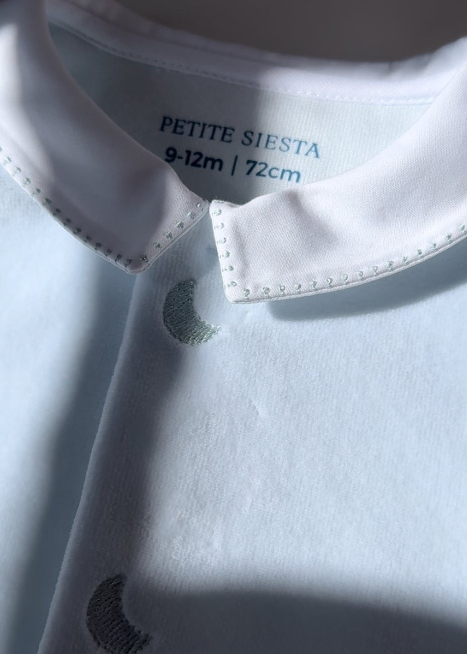 Blue Velour Baby Pajamas