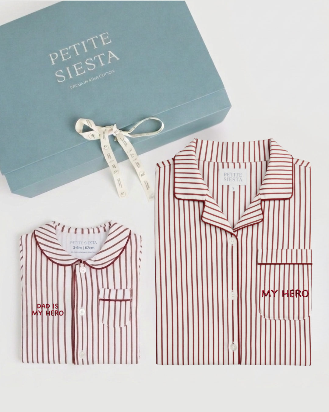 Pack Father & Baby Stripes Burgundy