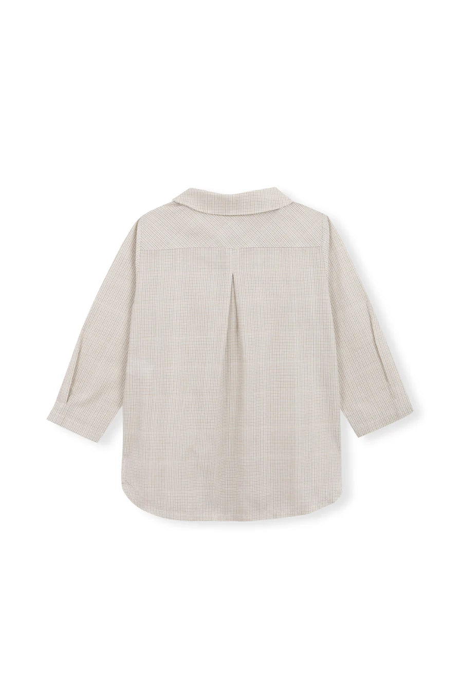 Beige Vichy Scoop Neck Shirt