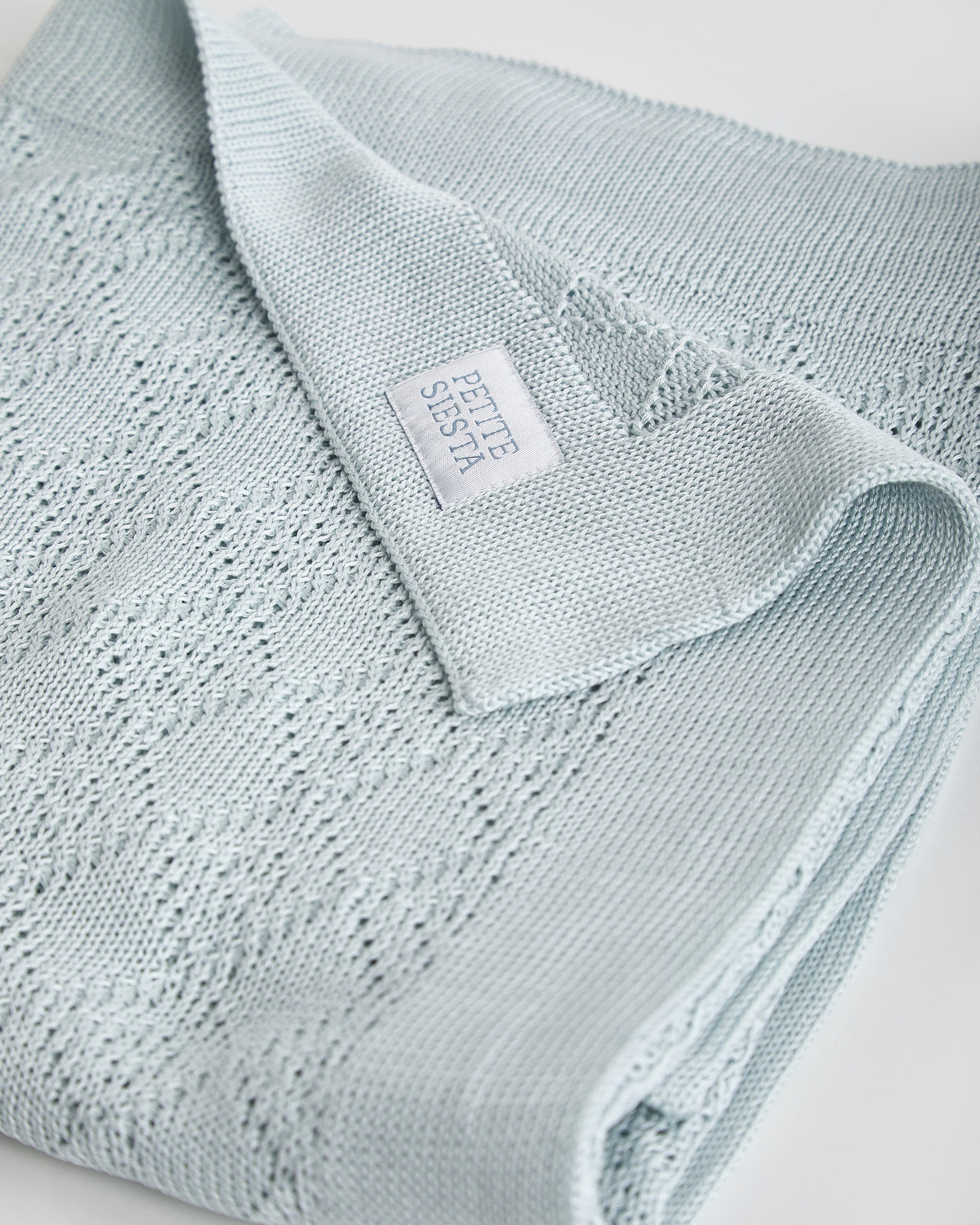 Couverture en coton perlé bleu