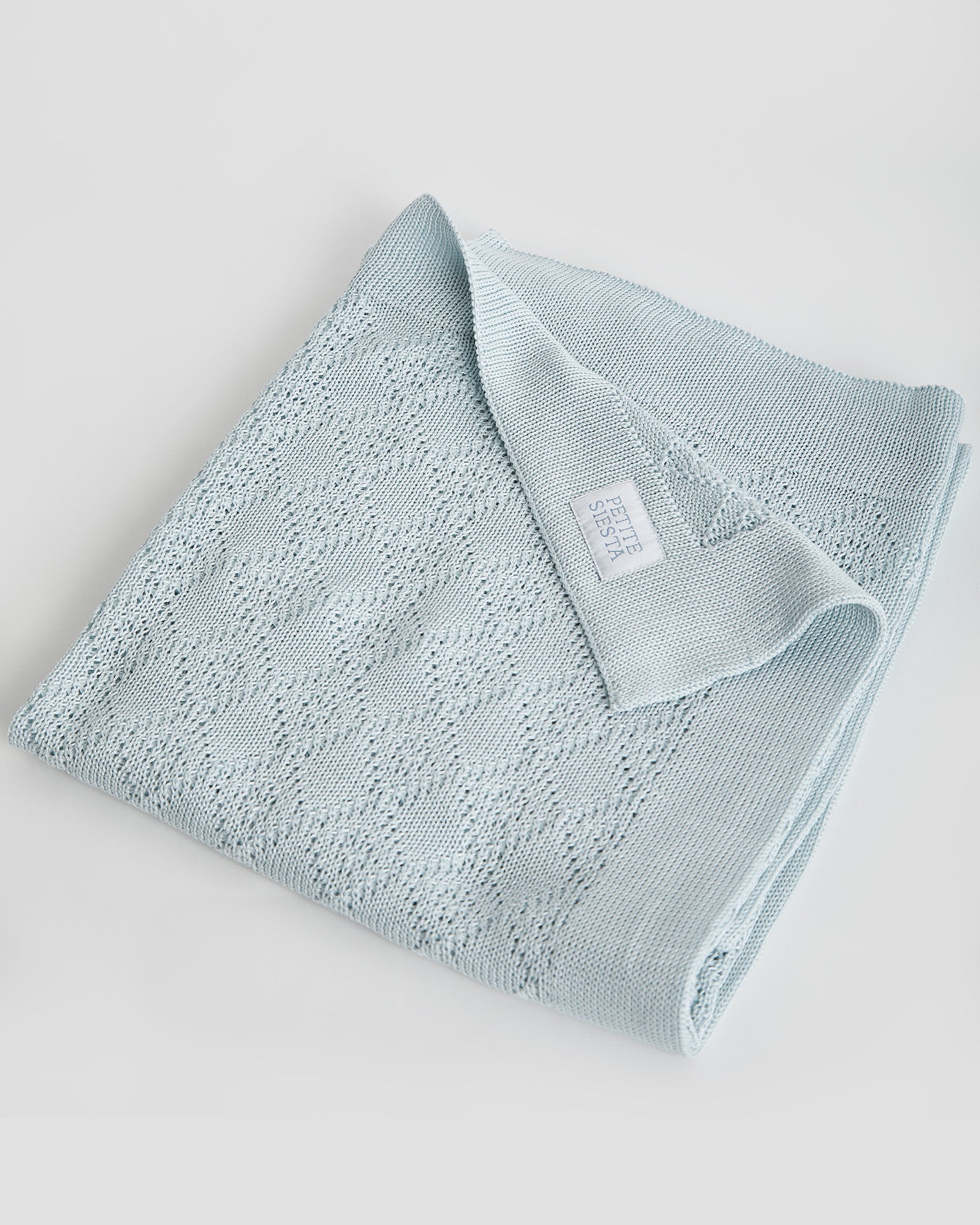 Couverture en coton perlé bleu