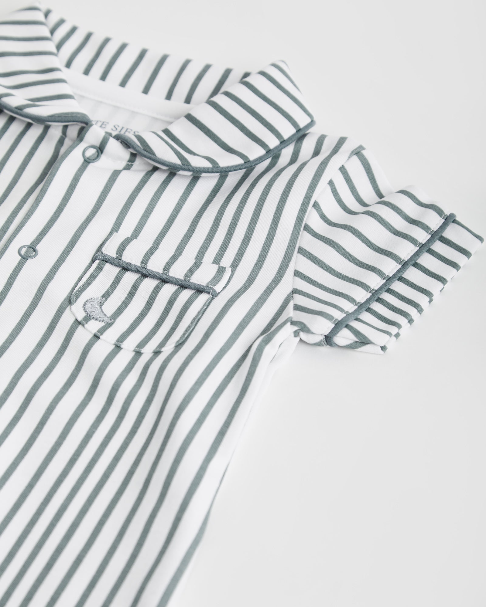 Deep Blue Striped Short Baby Shirt Pajamas