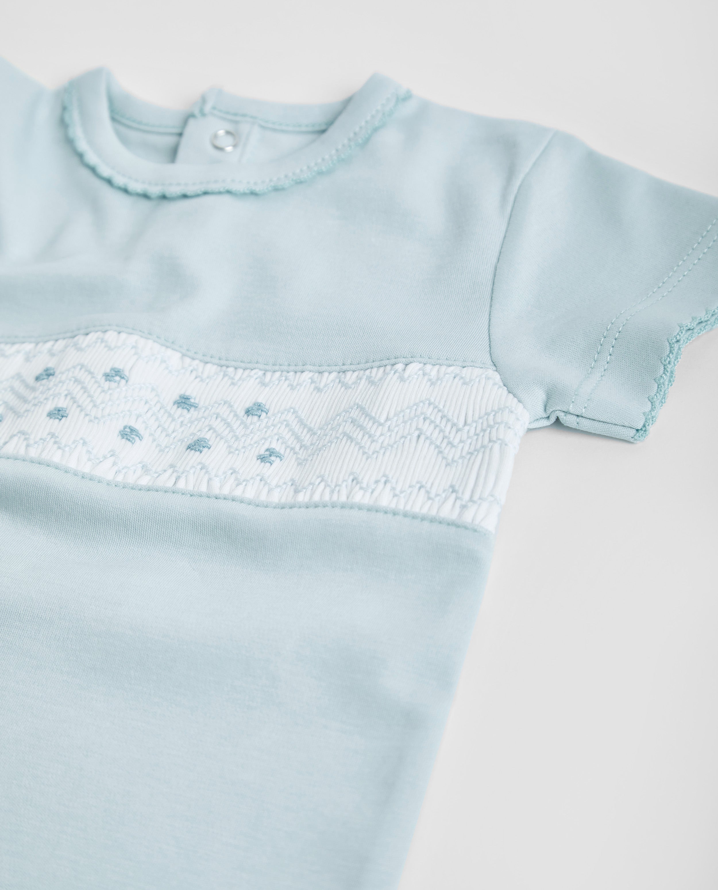 Short Blue Smock Baby Pajamas