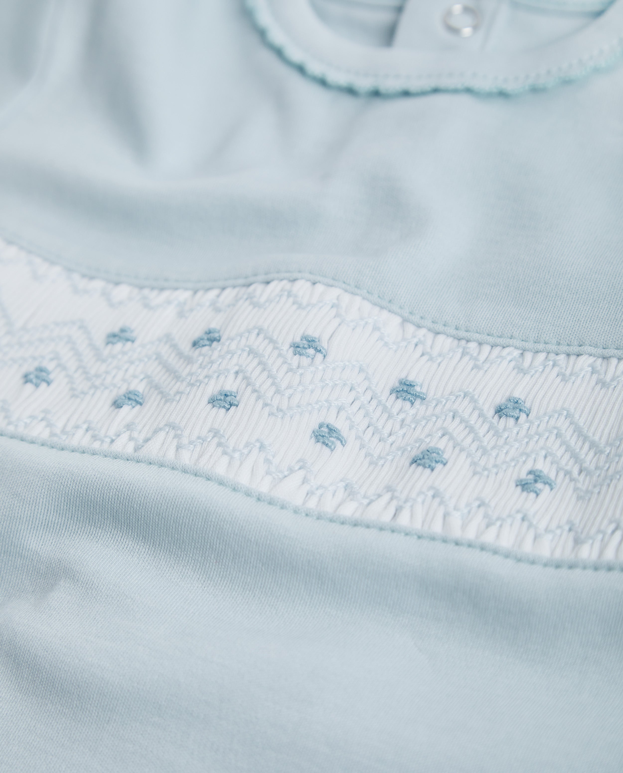 Short Blue Smock Baby Pajamas