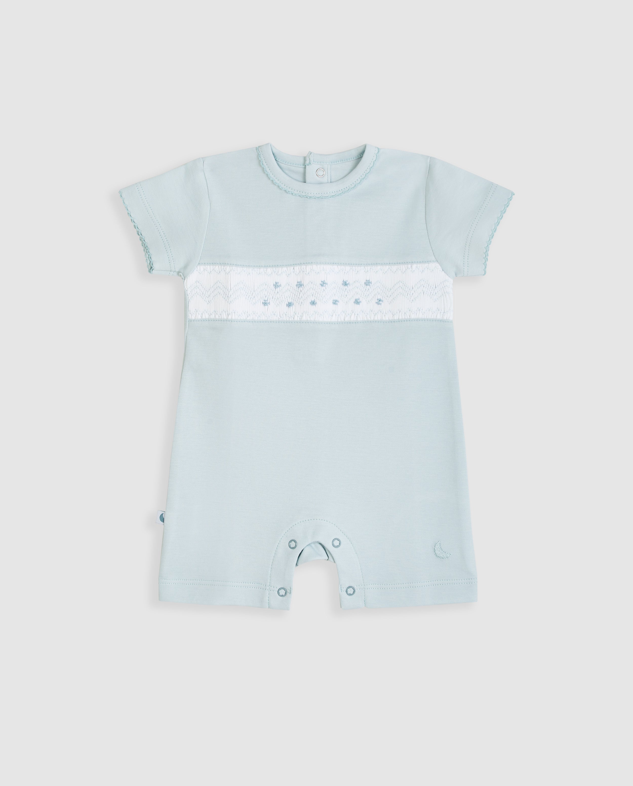 Short Blue Smock Baby Pajamas