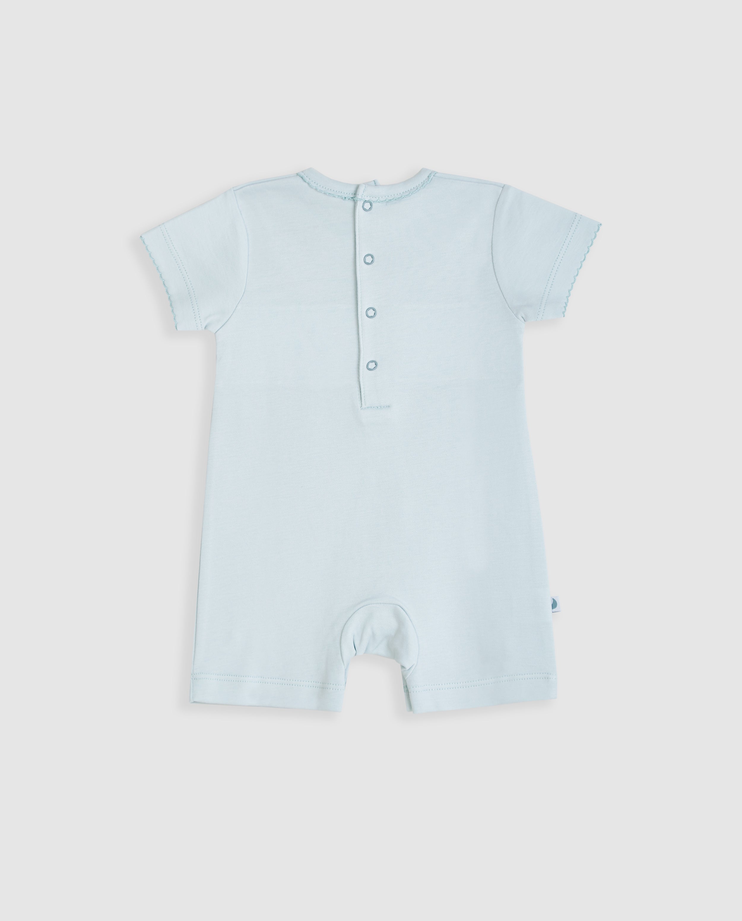 Short Blue Smock Baby Pajamas