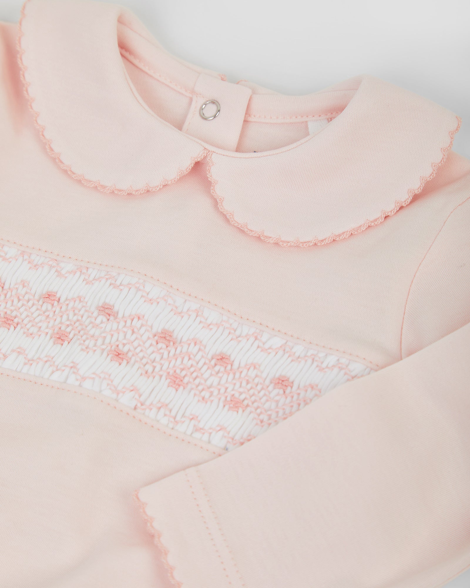 Pyjama bébé rose à smocks