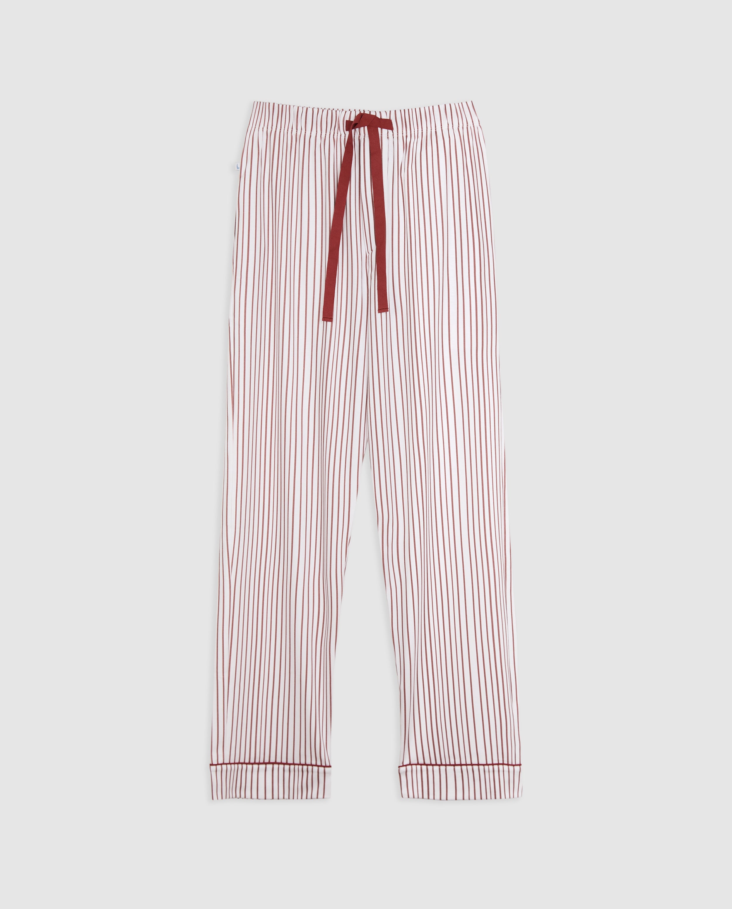 Pyjama chemise rayée bordeaux pour homme