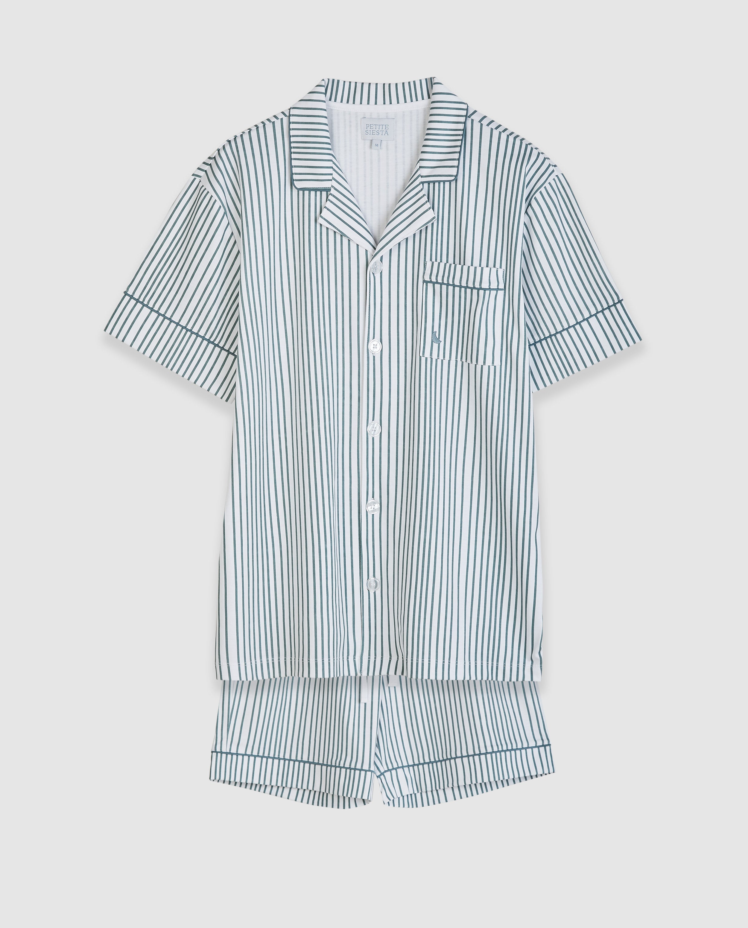 Pijama Hombre Camisero Rayas Deep Blue Corto