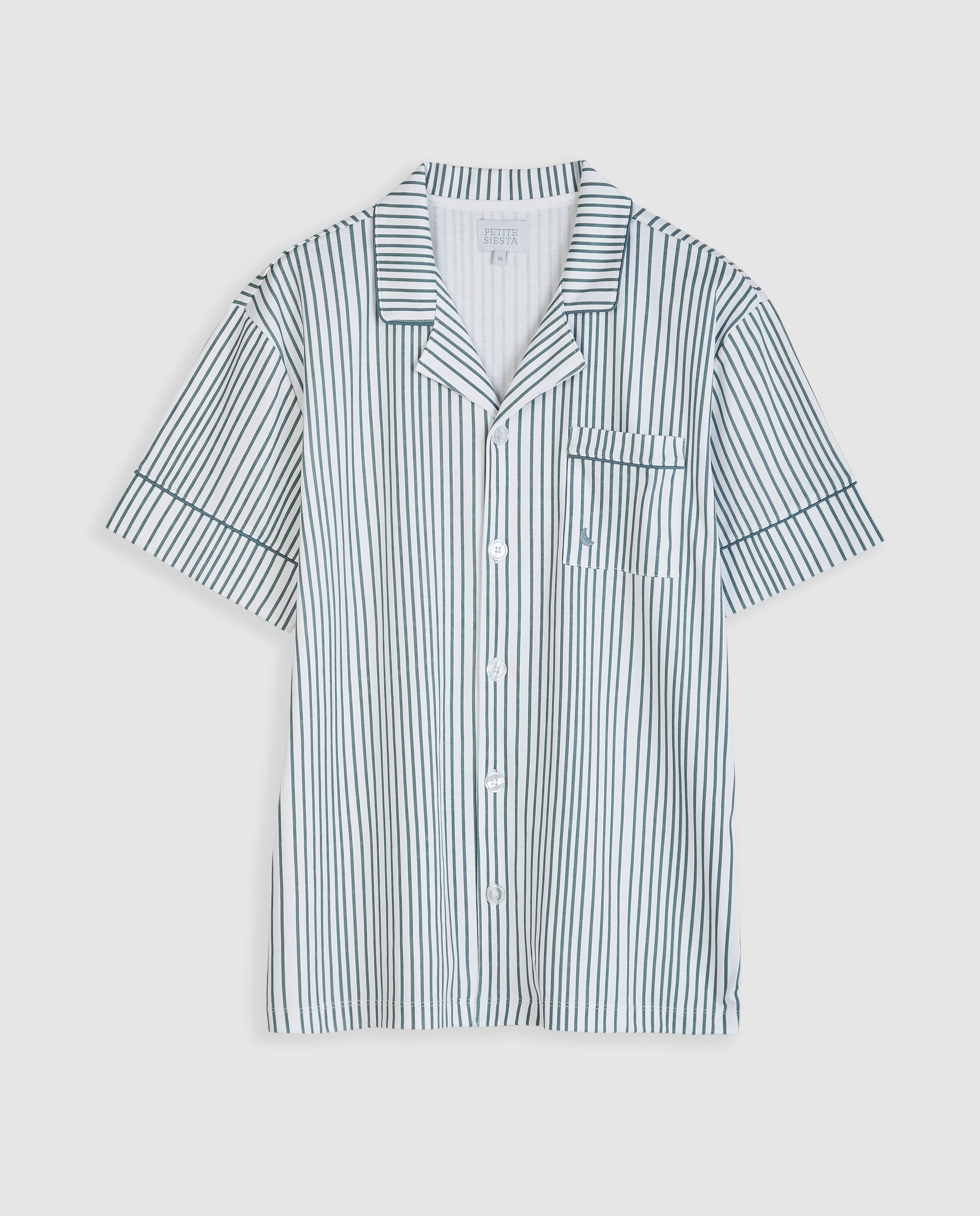 Pijama Hombre Camisero Rayas Deep Blue Corto