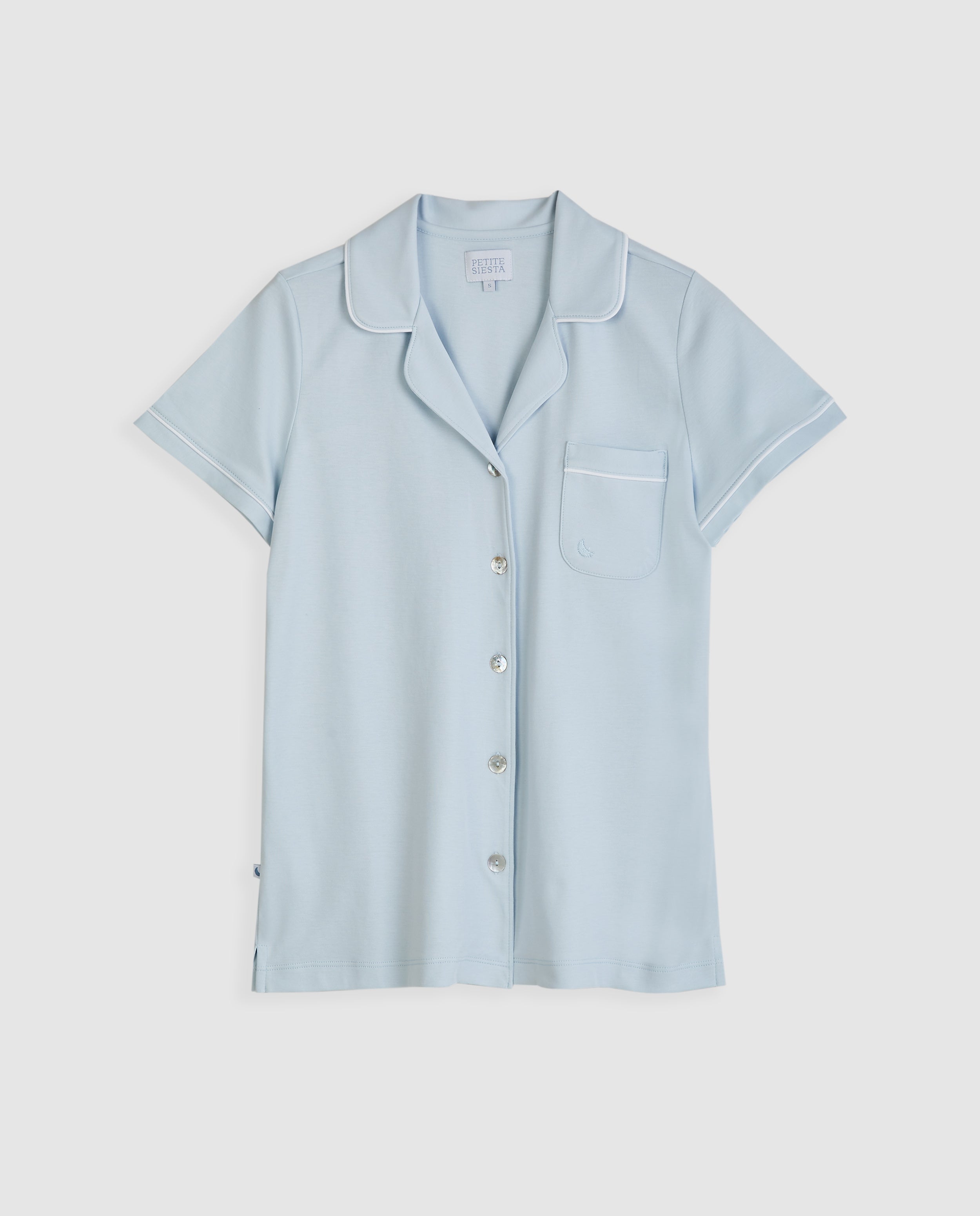 Pijama Mujer Camisero Azul Corto