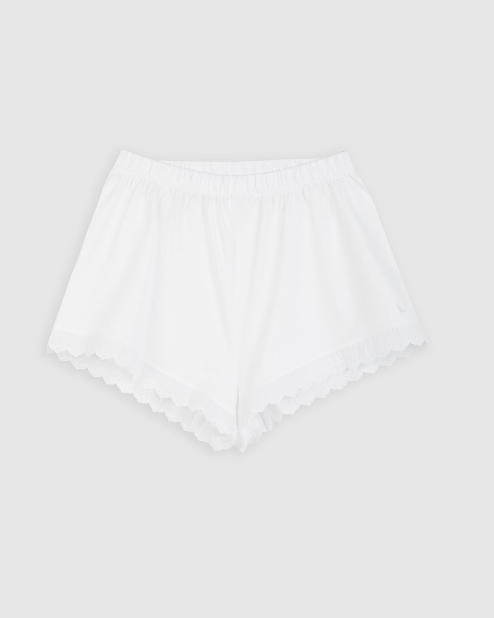 Pyjama femme à bandes blanches brodées