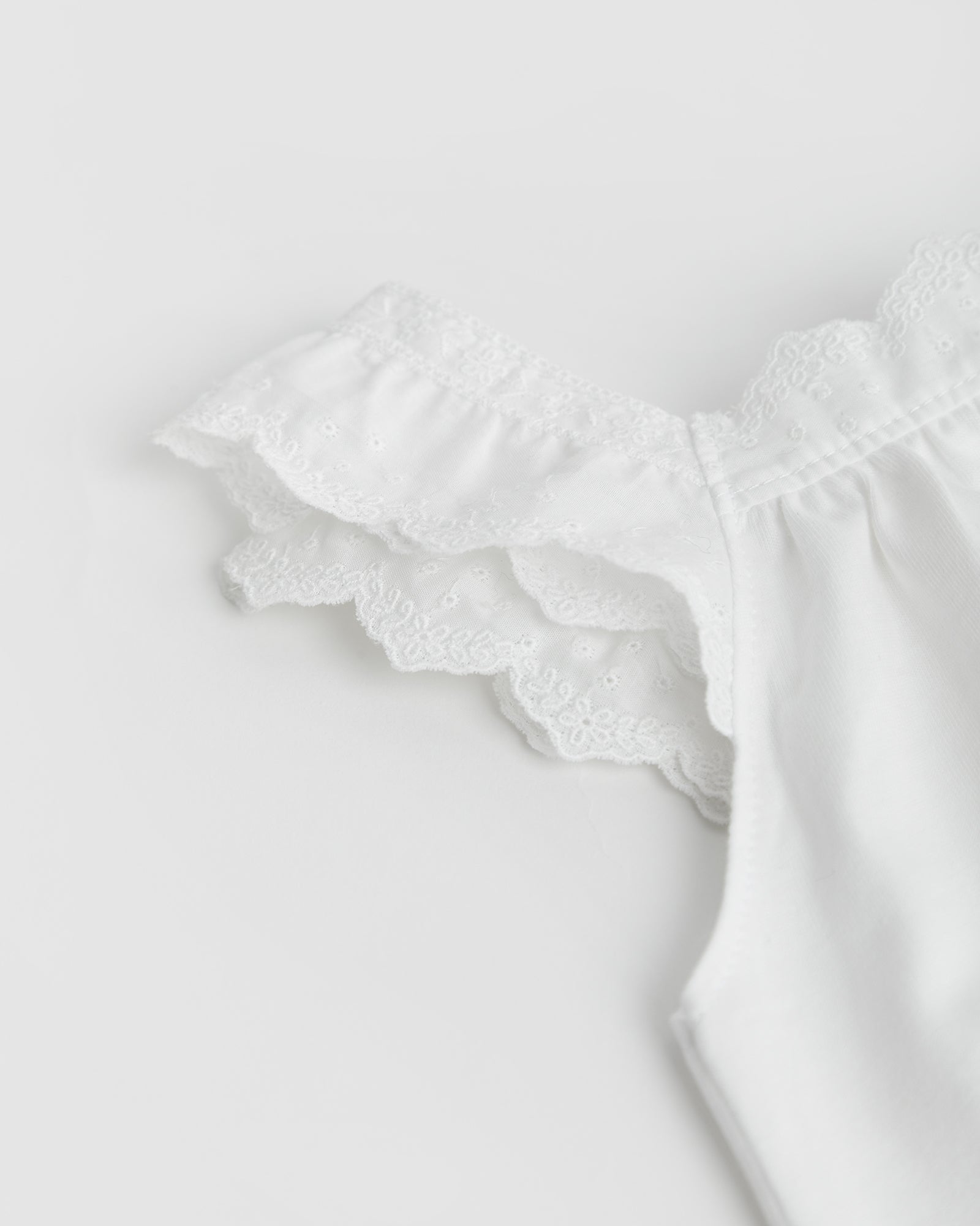 Kids Pajamas White Embroidered Strip