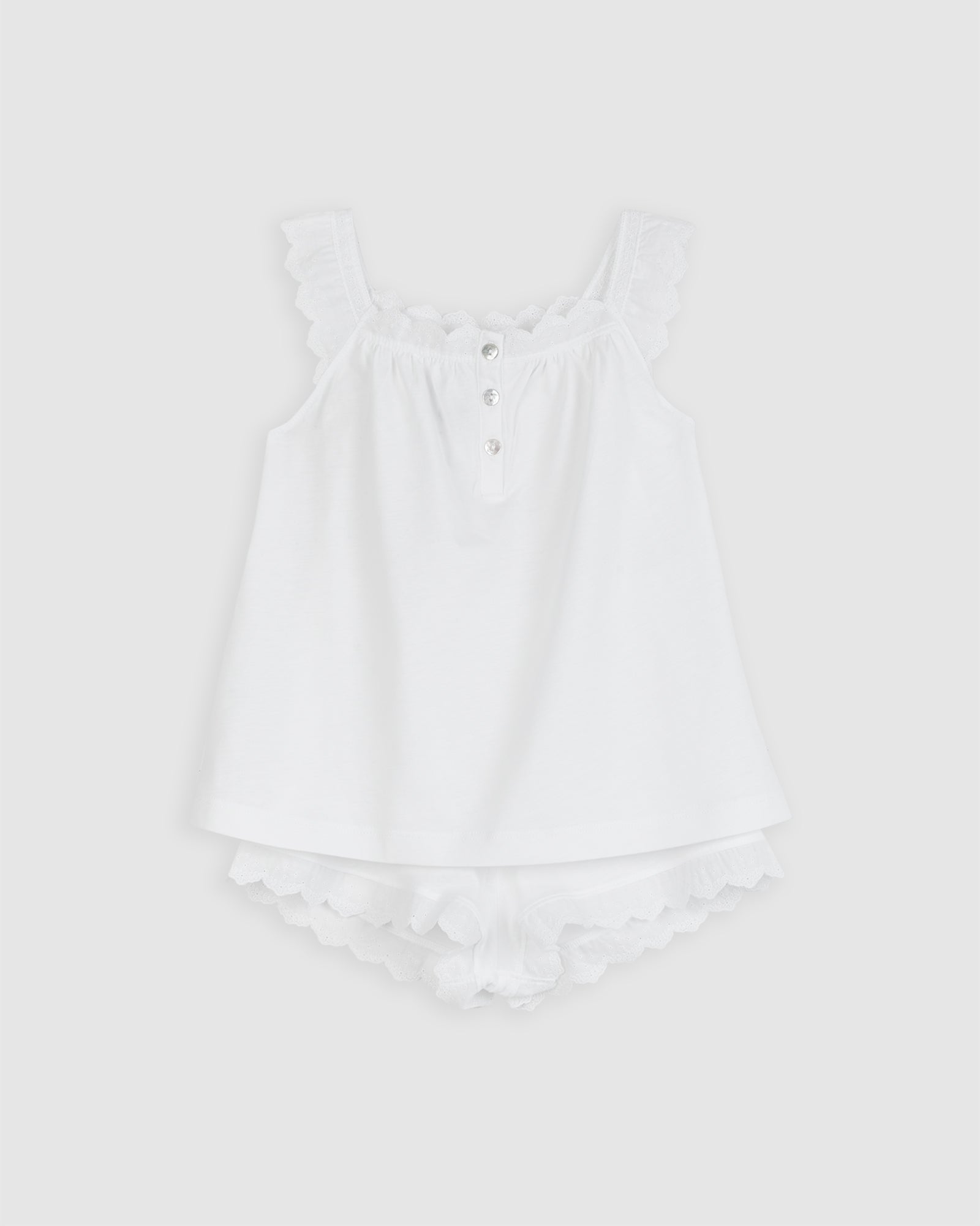 Pijama Niña Tirantes Tira Bordada Corto