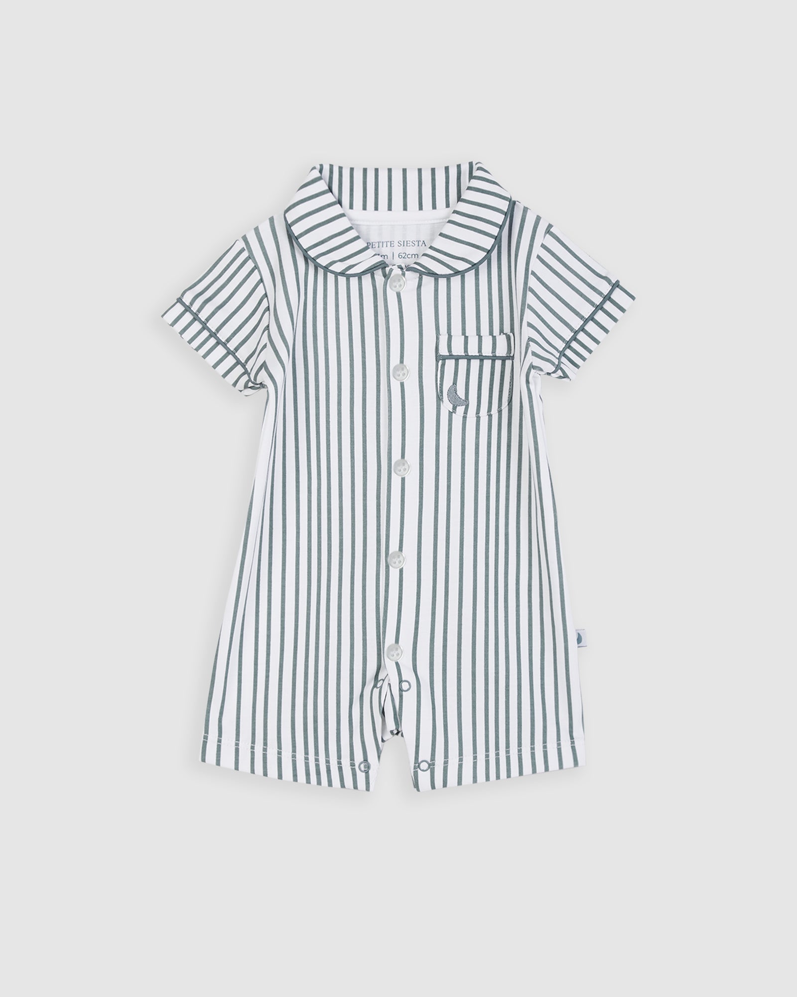 Deep Blue Striped Short Baby Shirt Pajamas