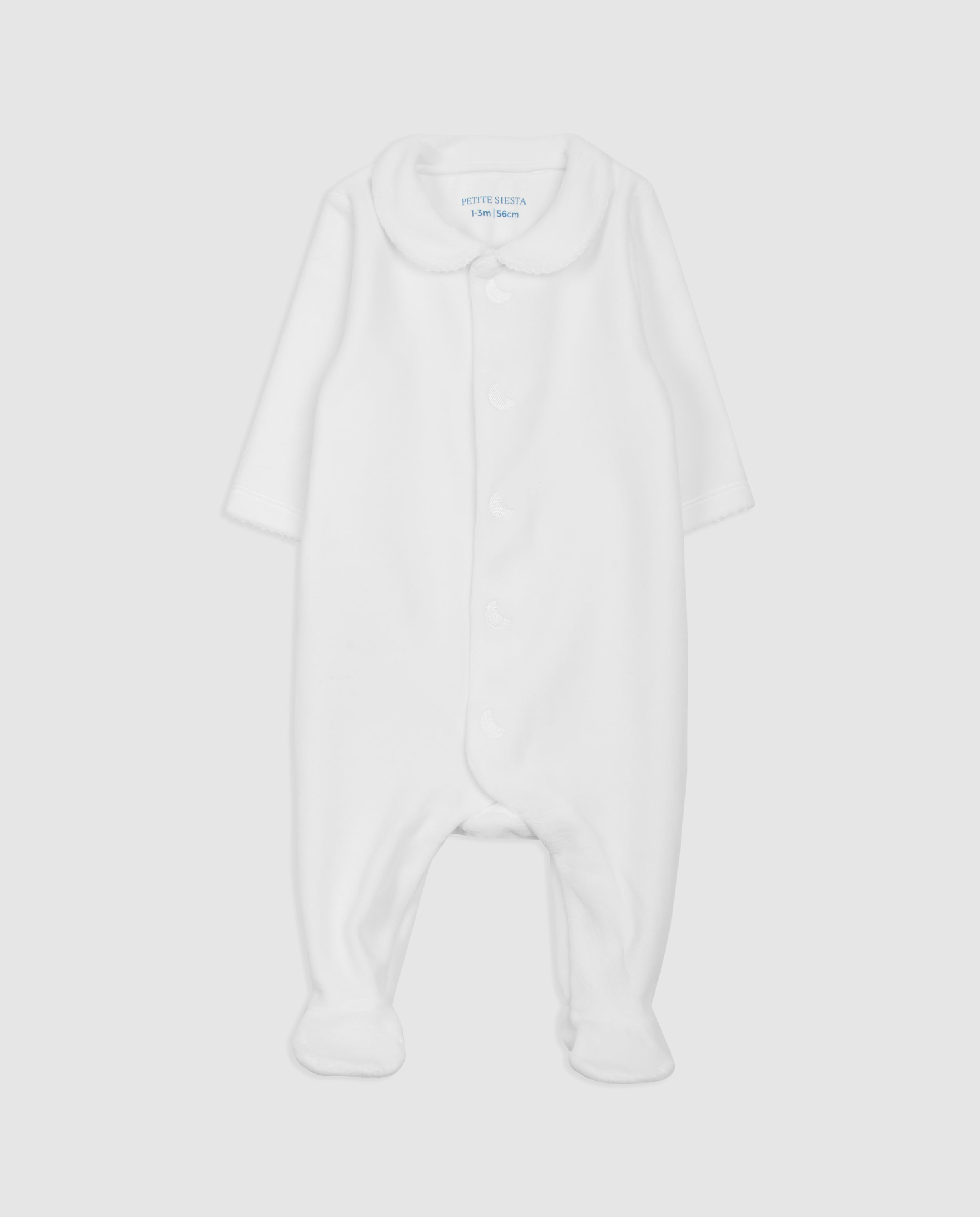 White Velour Baby Pajamas