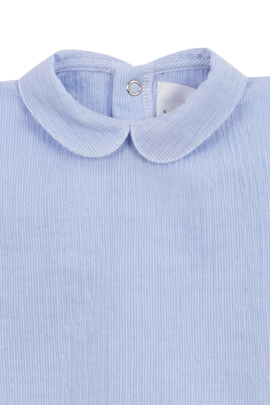Chemise bébé à col Bambula à rayures bleues et manches courtes