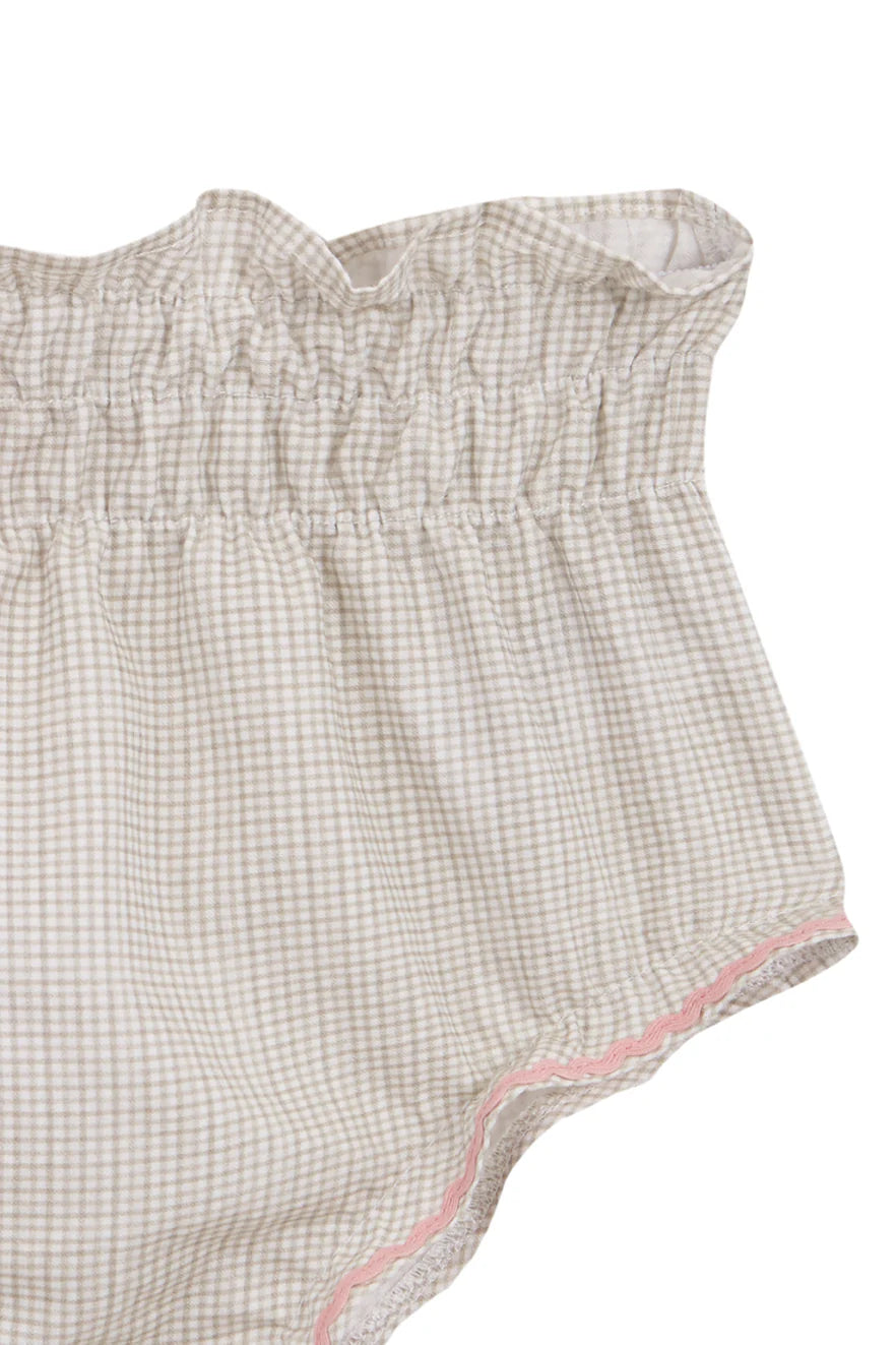 Culotte Vichy beige et rose