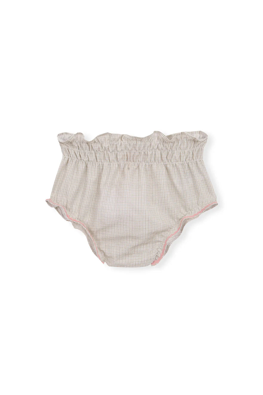 Culotte Vichy beige et rose