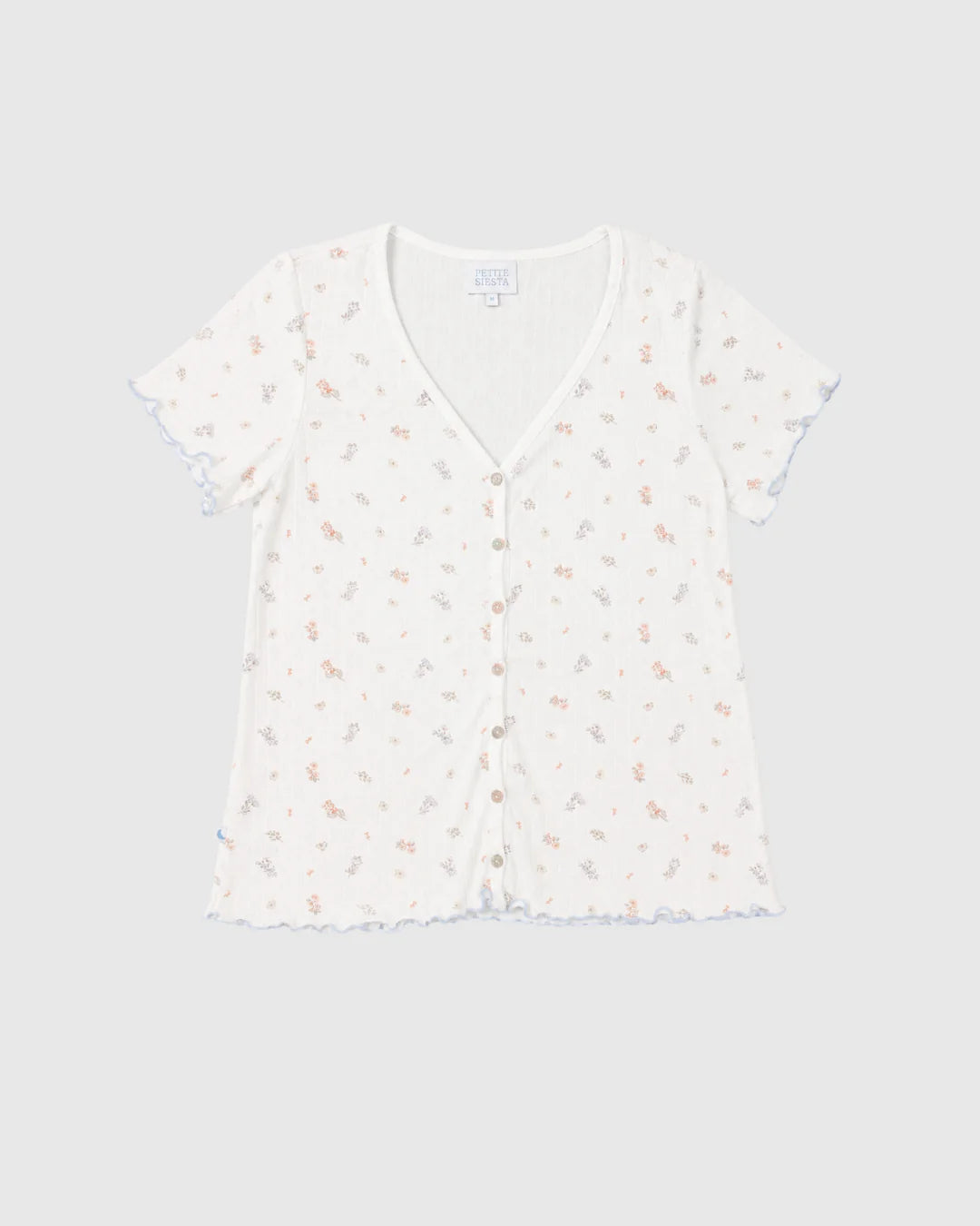 Pijama Mujer Pointelle Flores Corto