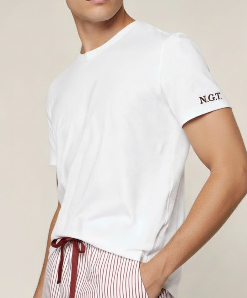 Camiseta Hombre Blanca Manga Corta