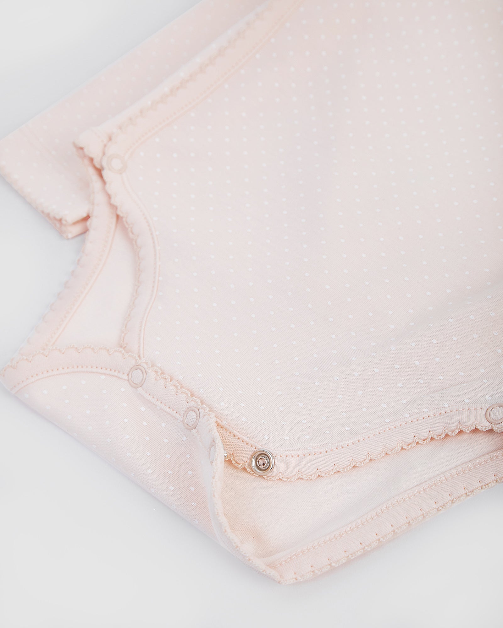 Body kimono rose à pois blancs