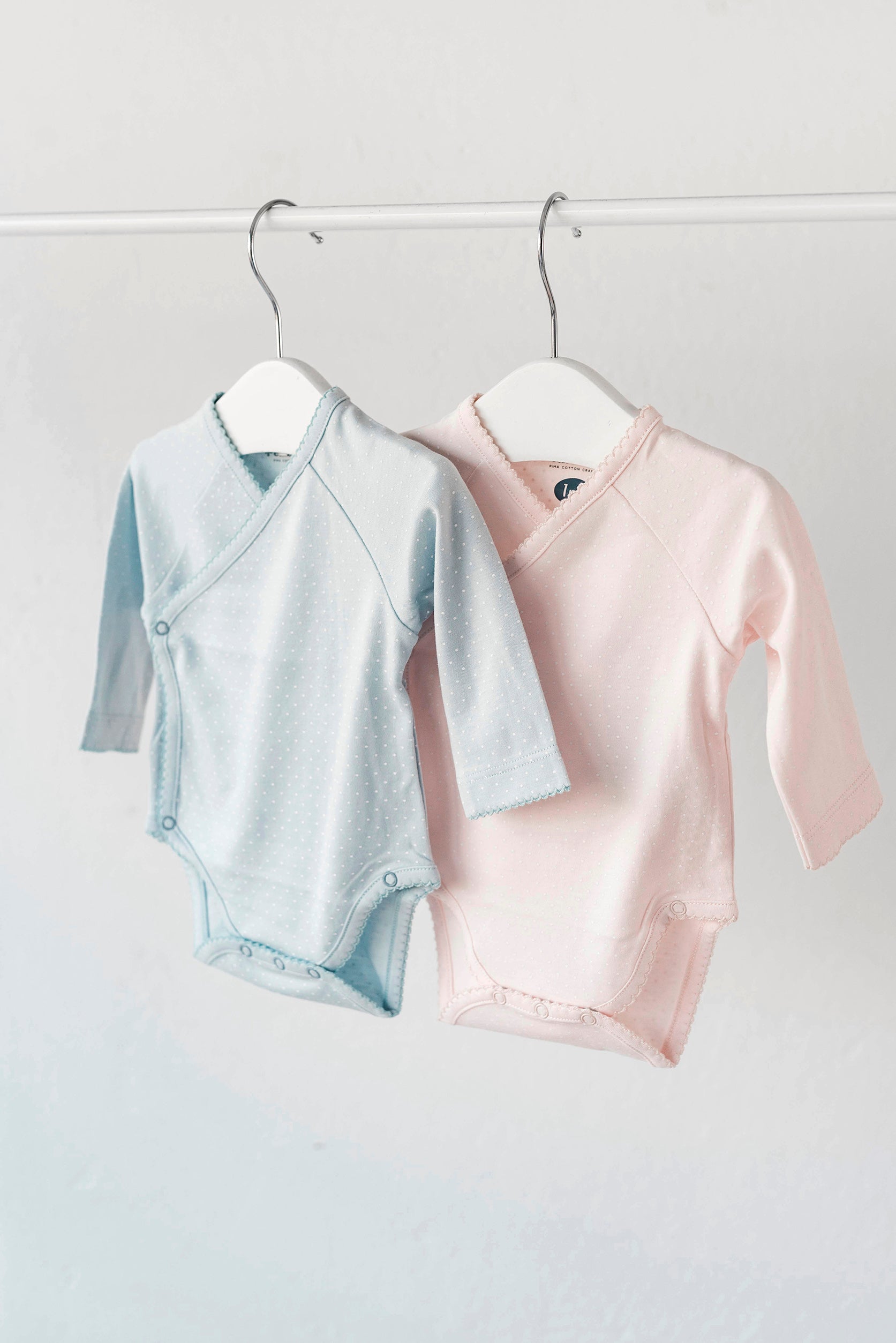 Body kimono rose à pois blancs