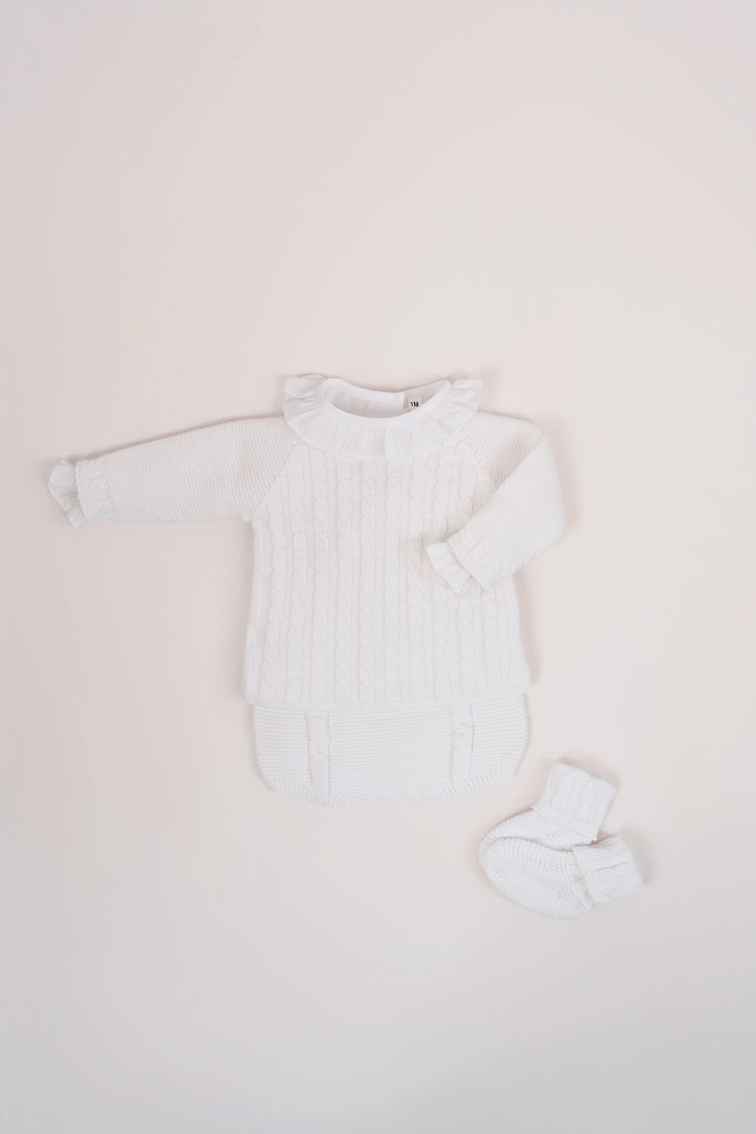 Set Punto Culote Trenzas Blanco