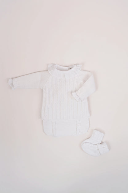 Set Punto Culote Trenzas Blanco