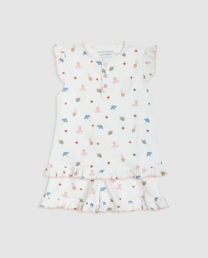 Pyjama court à volants pour enfants