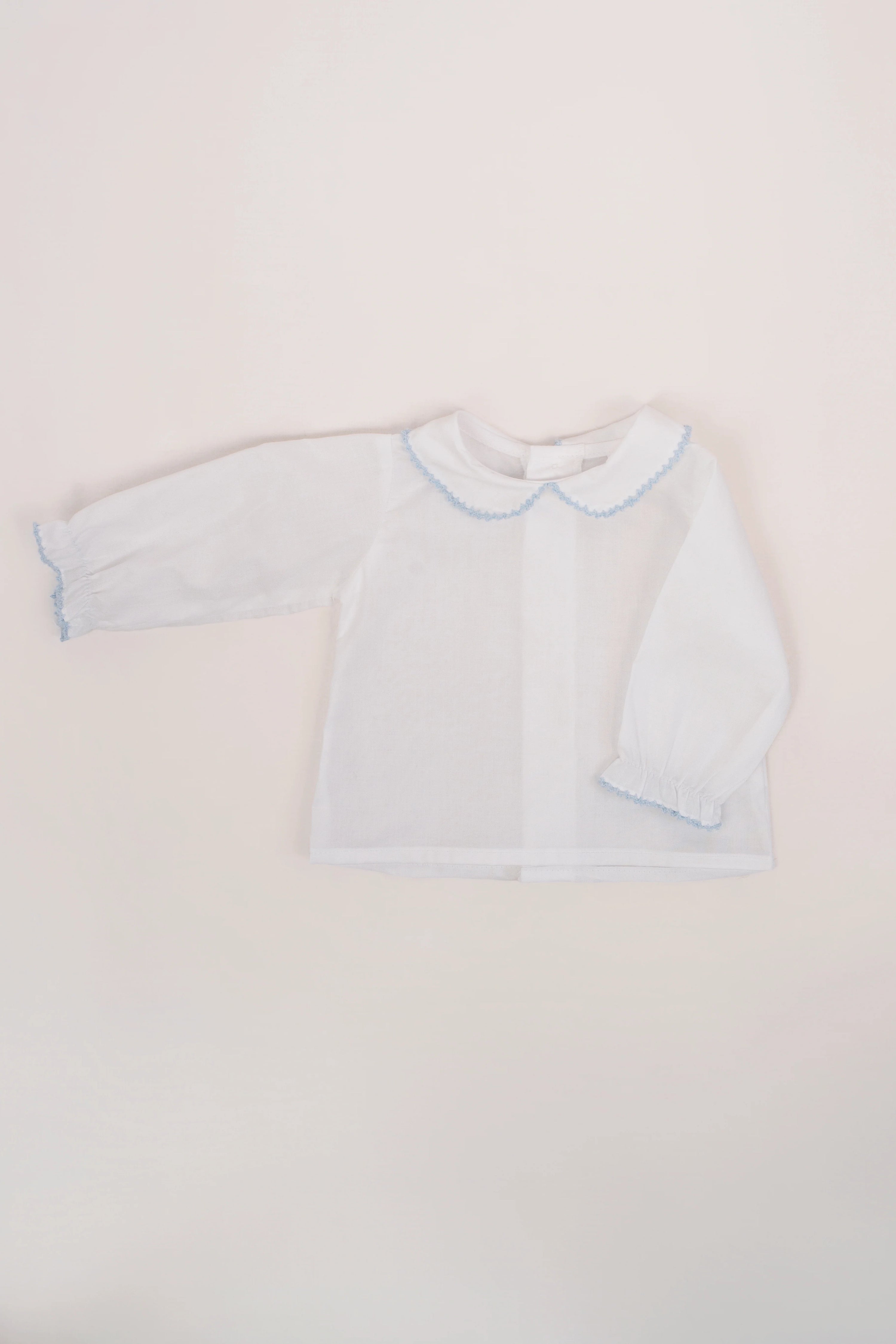 Camisa Batista Picotea Azul Manga Larga