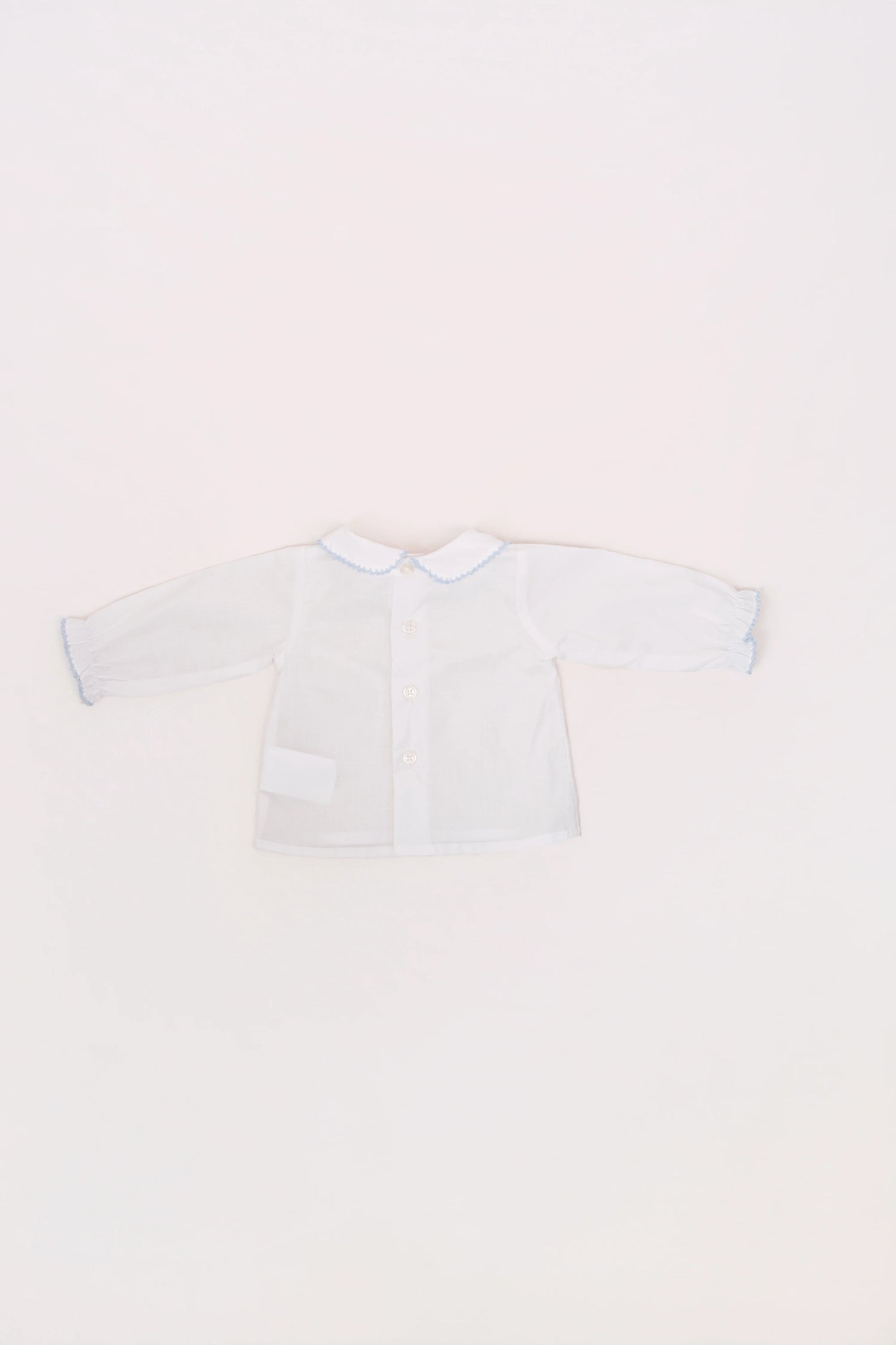 Camisa Batista Picotea Azul Manga Larga