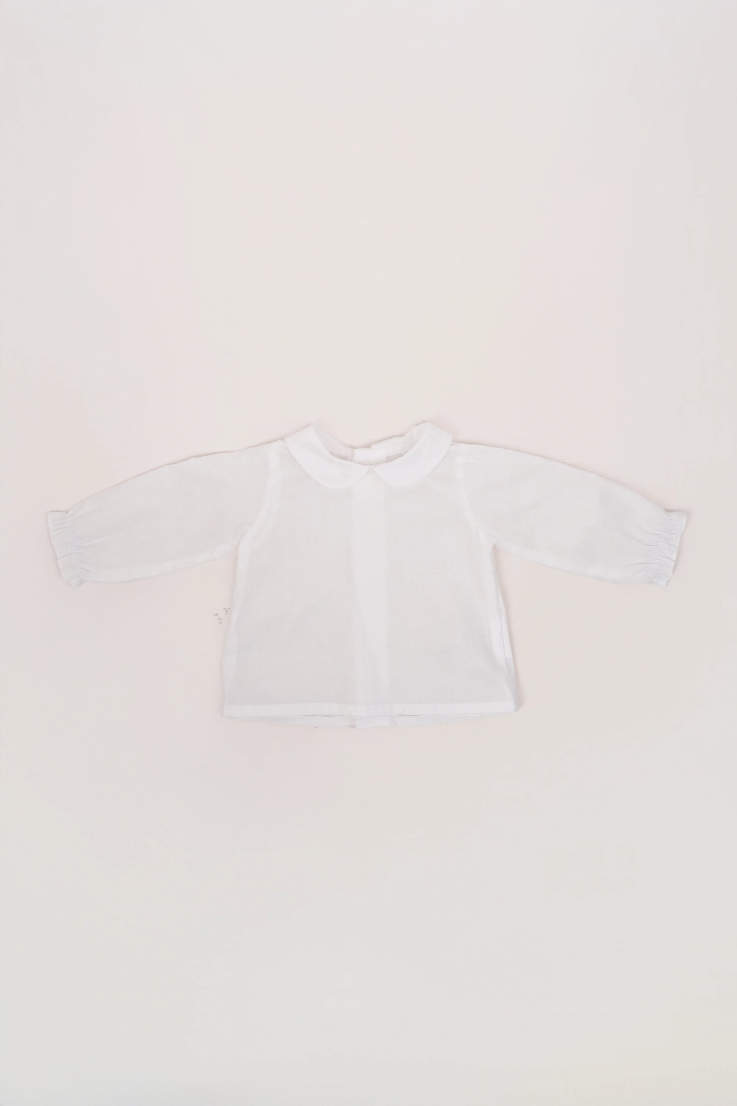 Camisa Batista Cuello Bebé sin Picotea Manga Larga