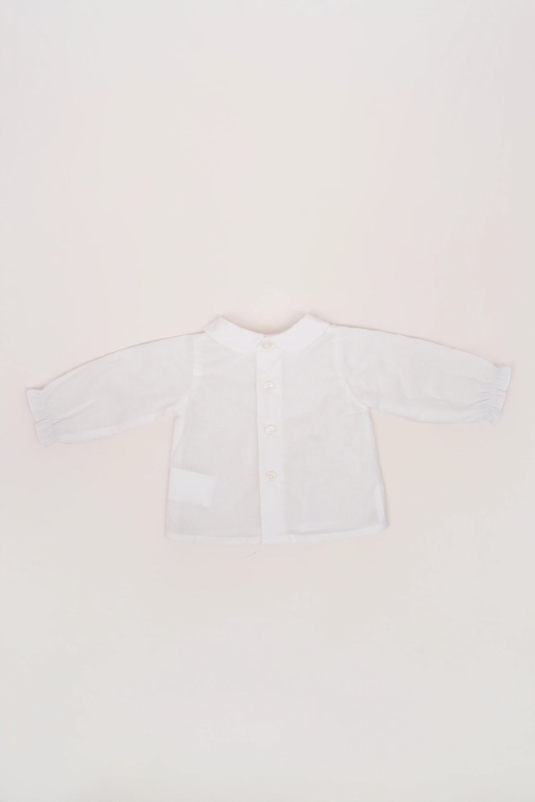 Camisa Batista Cuello Bebé sin Picotea Manga Larga