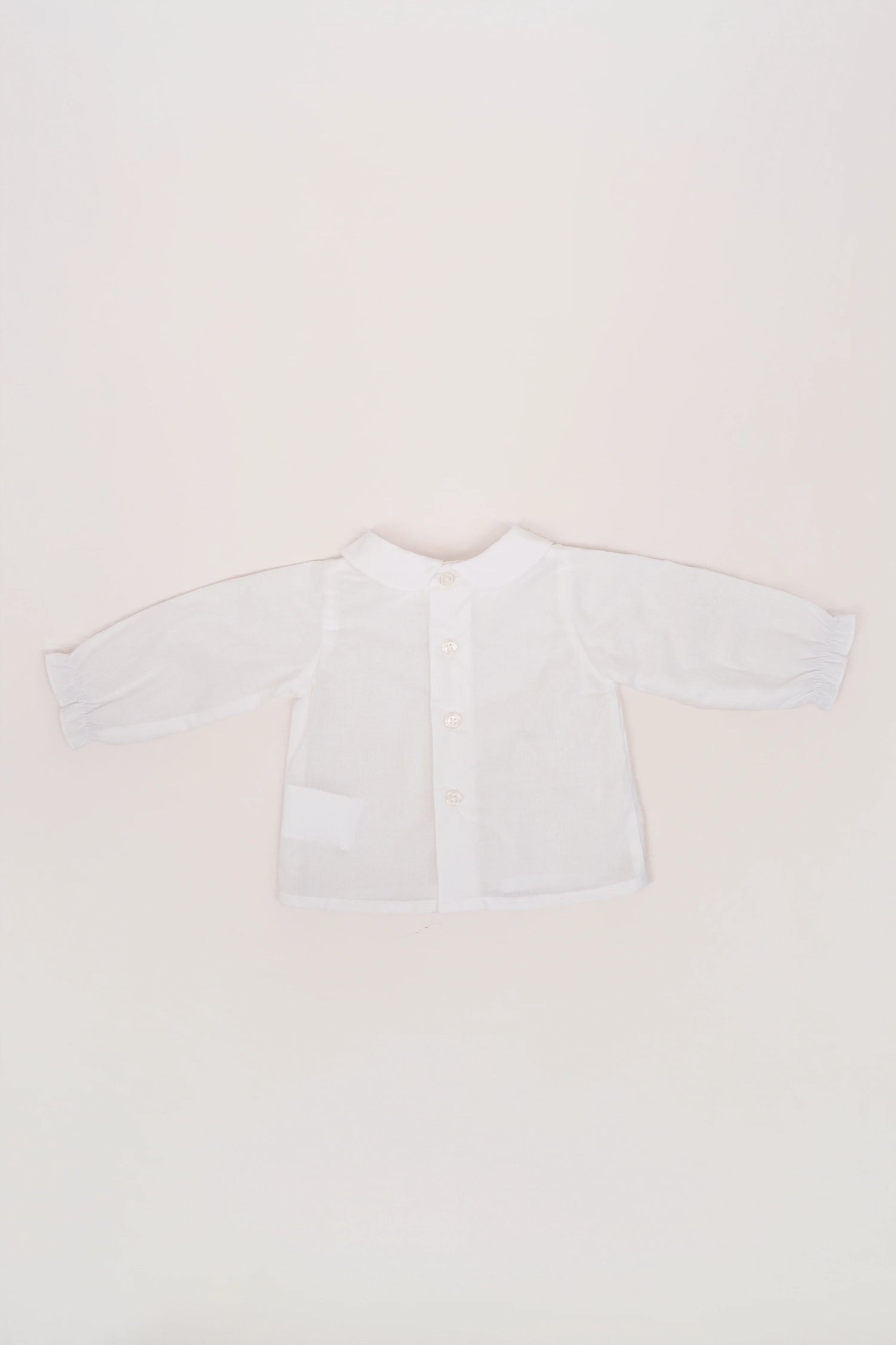Camisa Batista Cuello Bebé sin Picotea Manga Larga