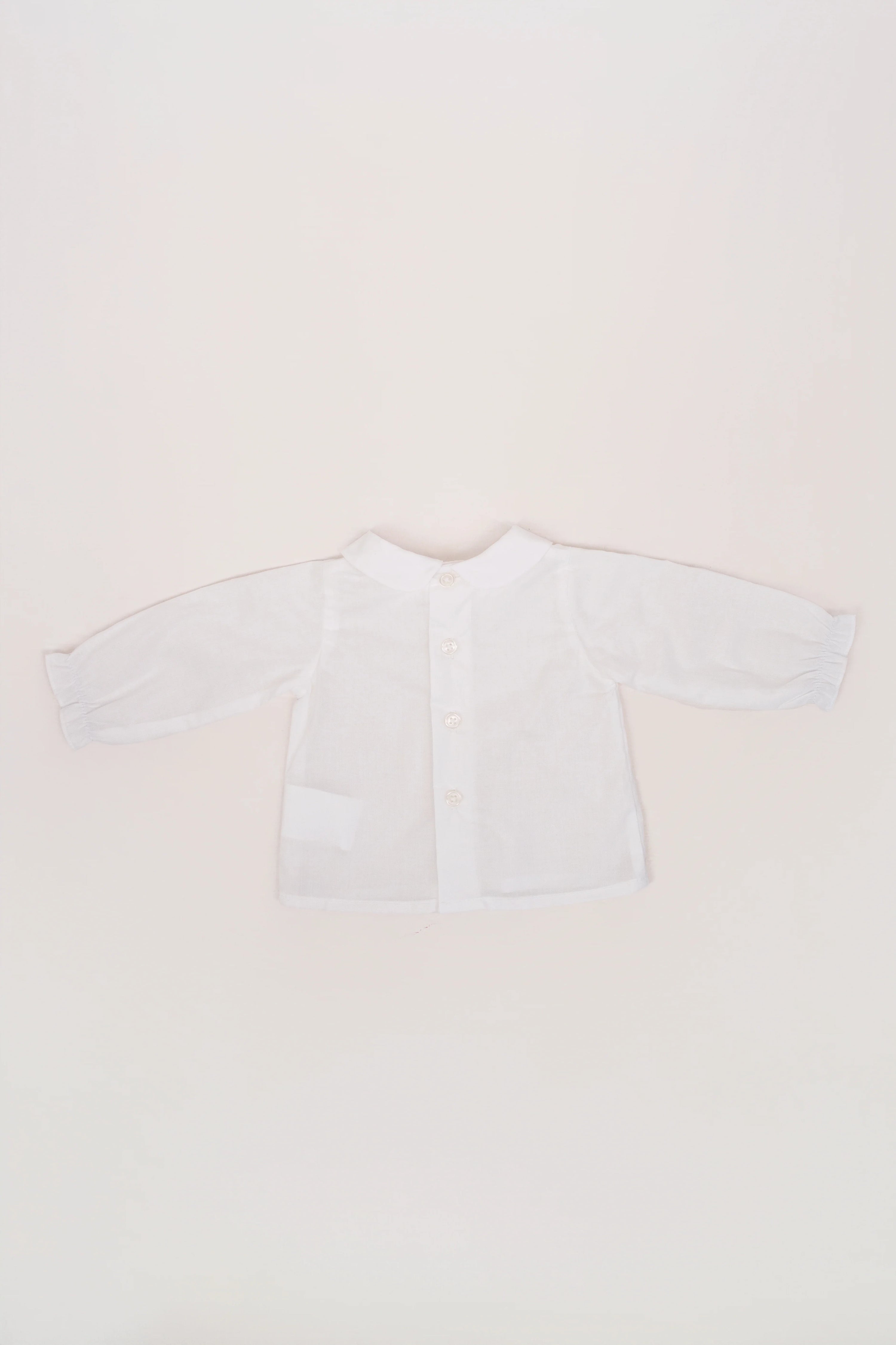 Camisa Batista Cuello Bebé sin Picotea Manga Larga