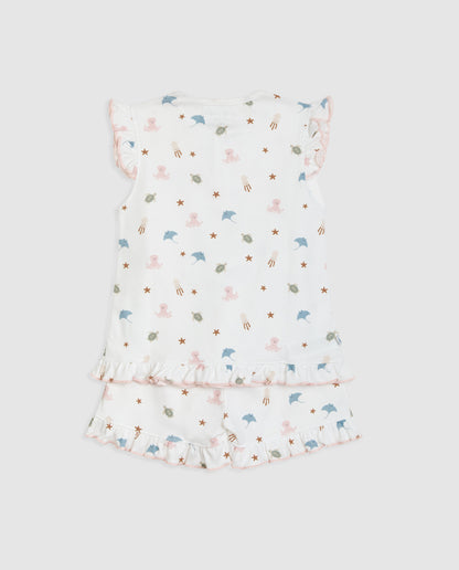 Pyjama court à volants pour enfants