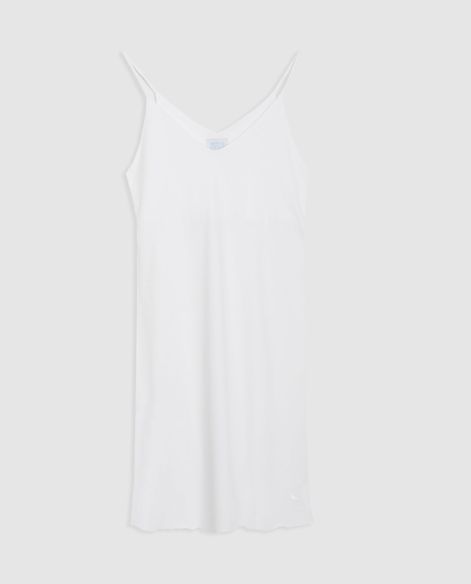Chemise de nuit courte blanche à bretelles pour femme